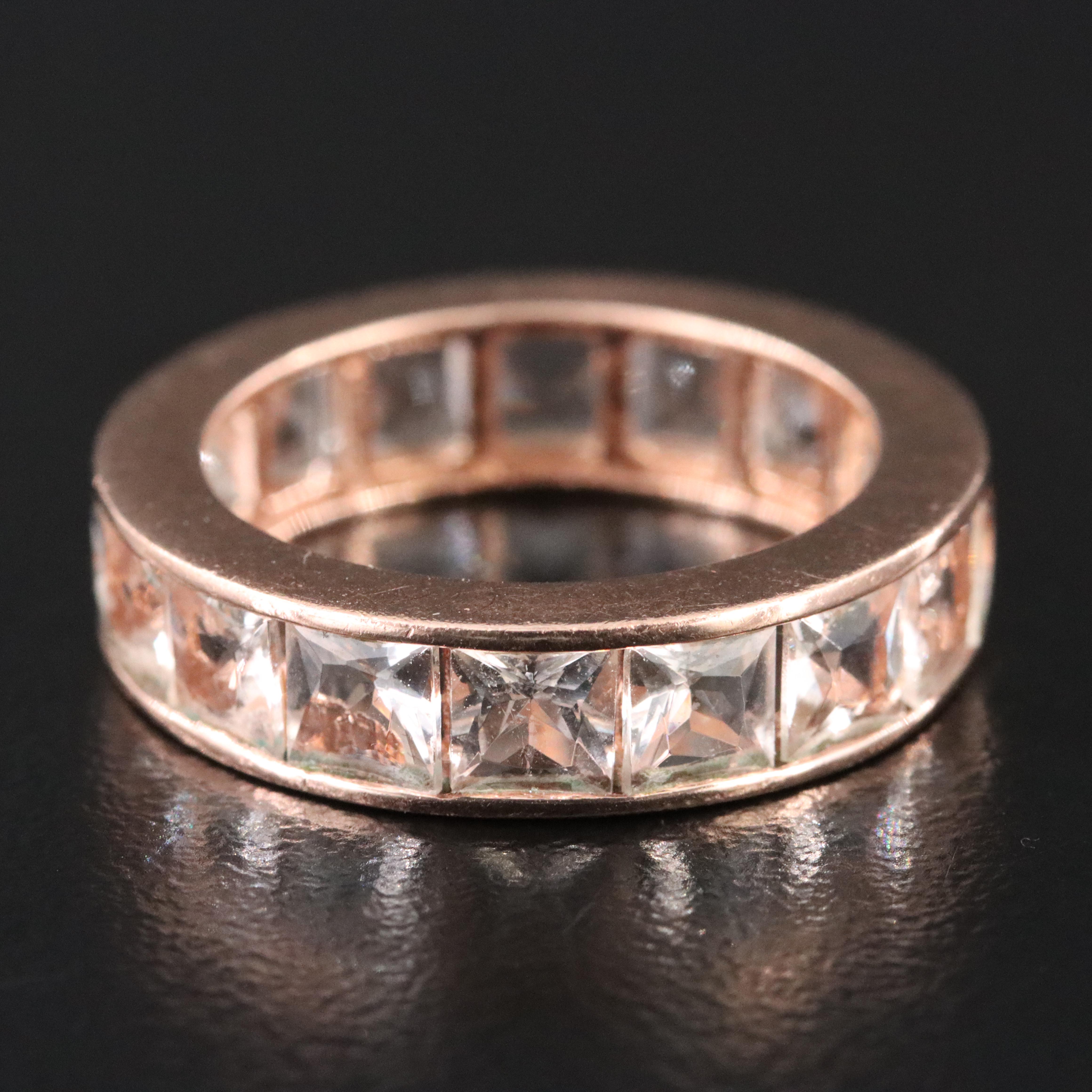 10K Rose Gold Morganite Eternity Band
