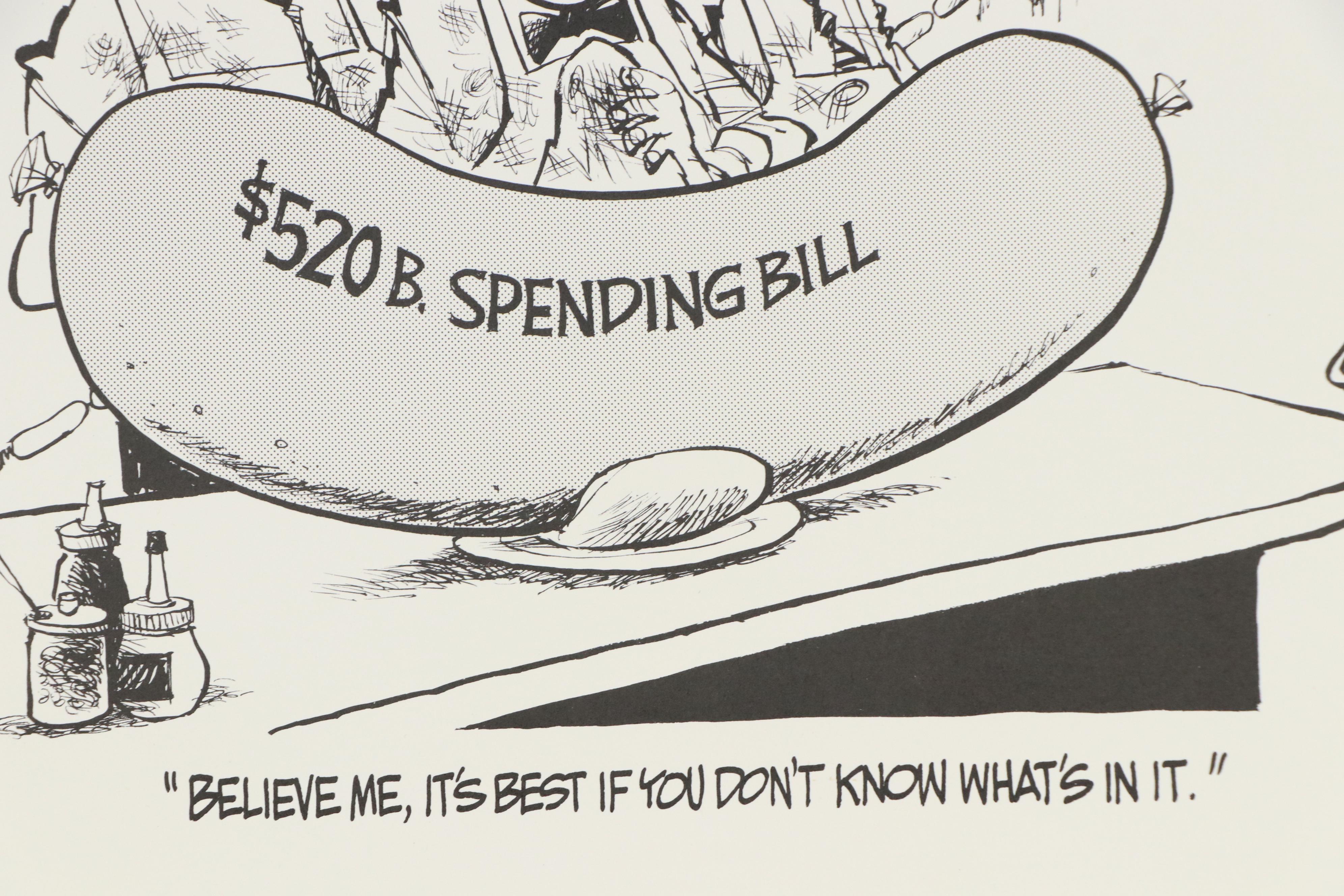 Cartoon Lithograph After Jim Borgman for "The Cincinnati Enquirer"