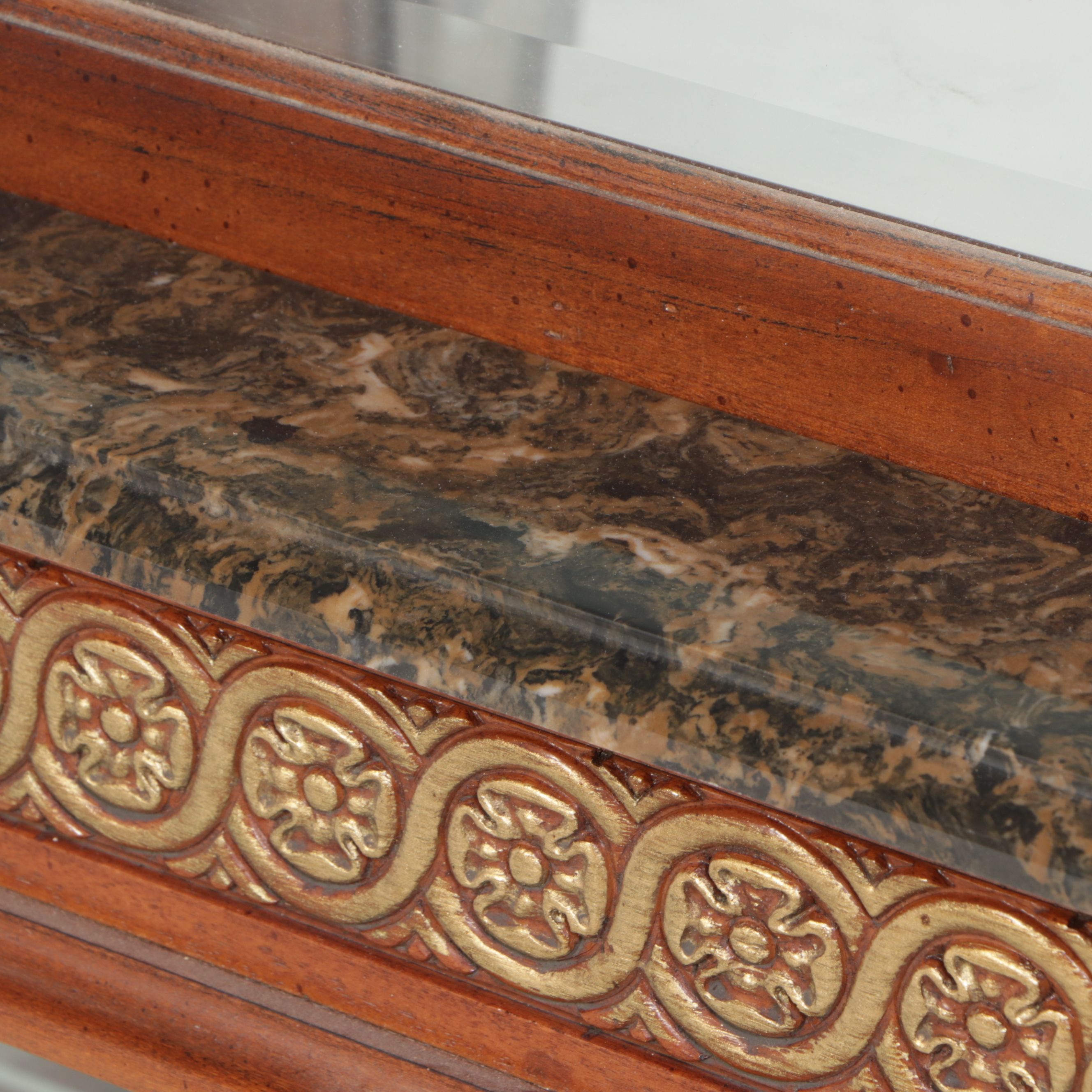 Louis XVI Style Parcel Gilt Mahogany Display Cabinet, Late 20th Century