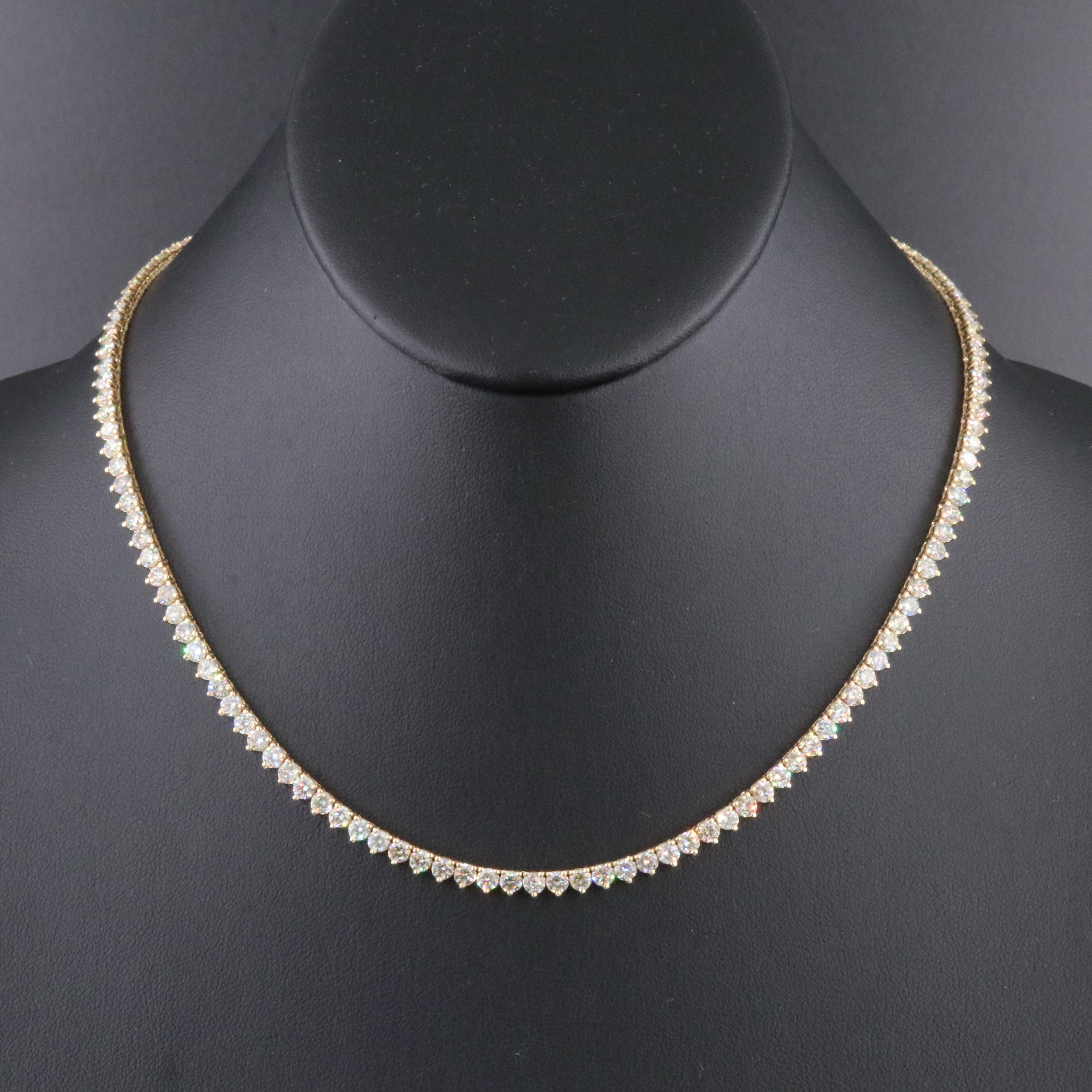 14K 14.78 CTW Diamond Riviera Necklace with IGI Report
