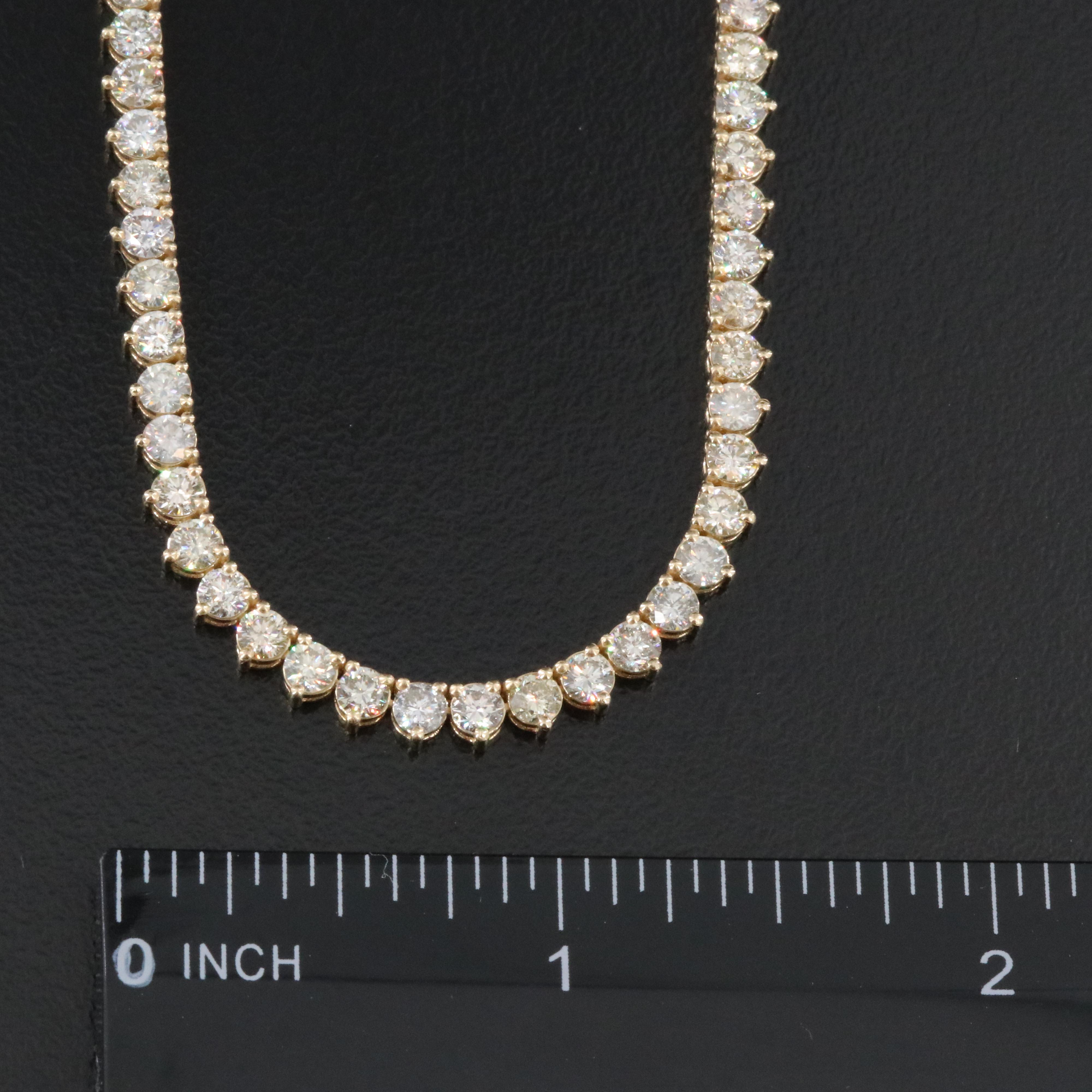 14K 14.78 CTW Diamond Riviera Necklace with IGI Report