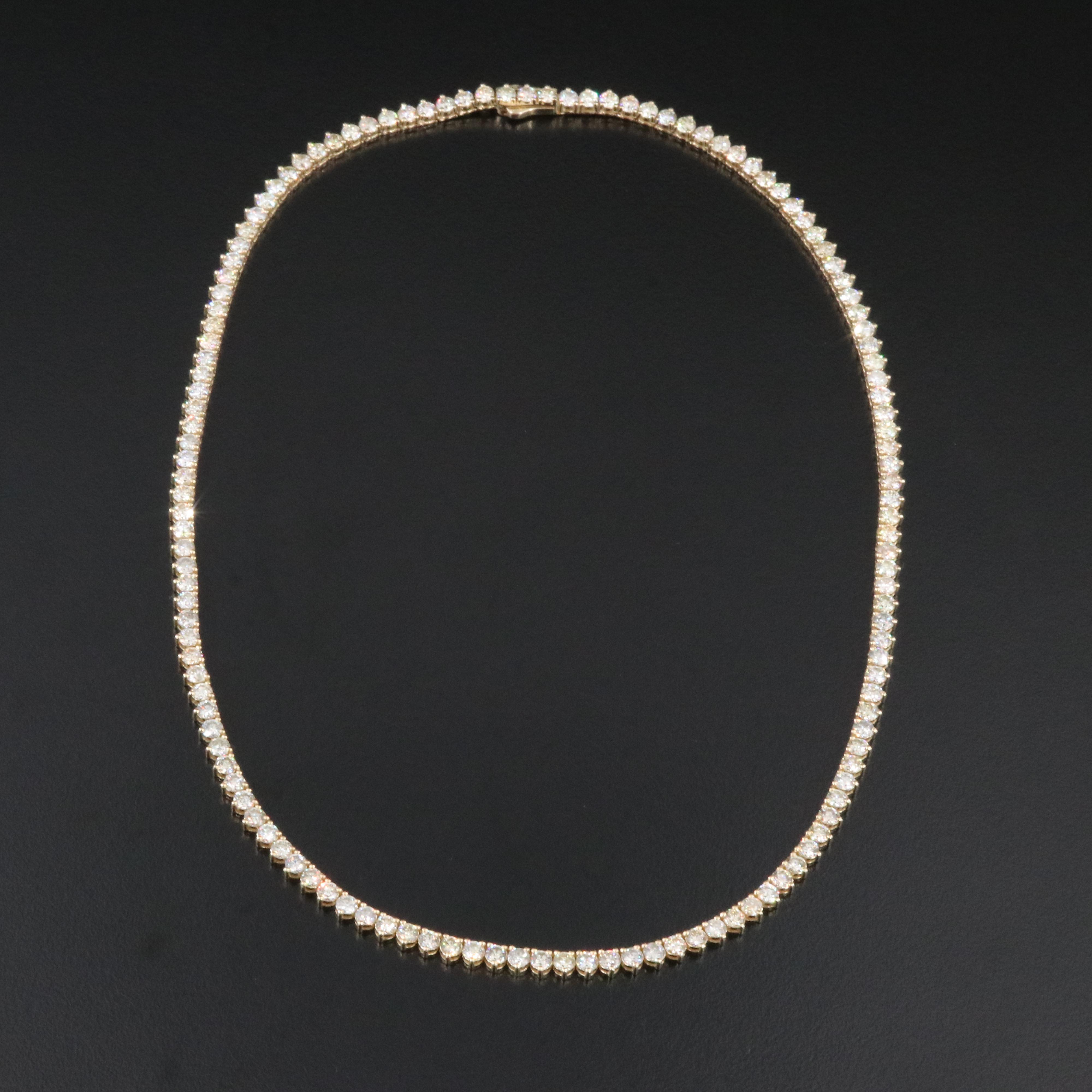 14K 14.78 CTW Diamond Riviera Necklace with IGI Report