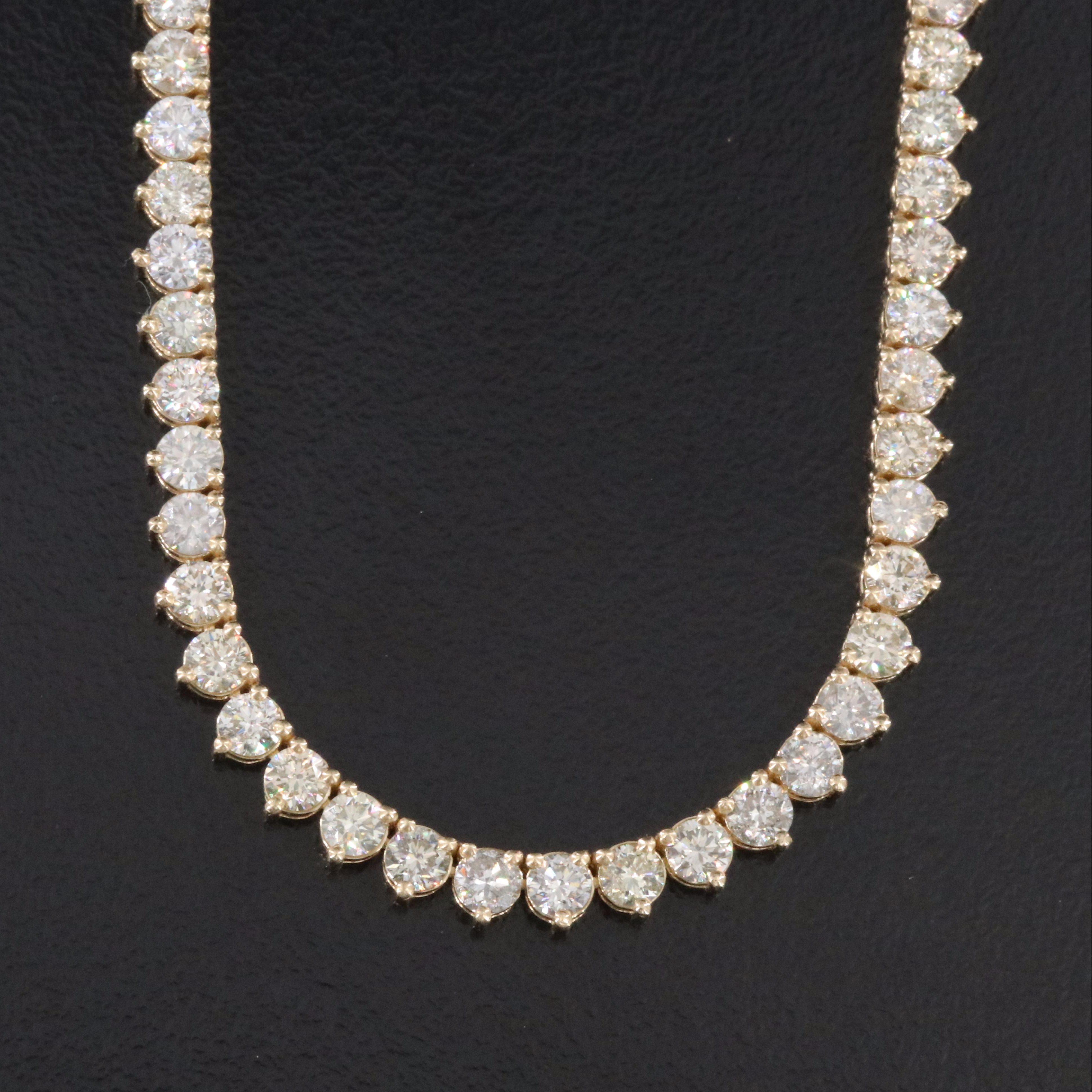 14K 14.78 CTW Diamond Riviera Necklace with IGI Report