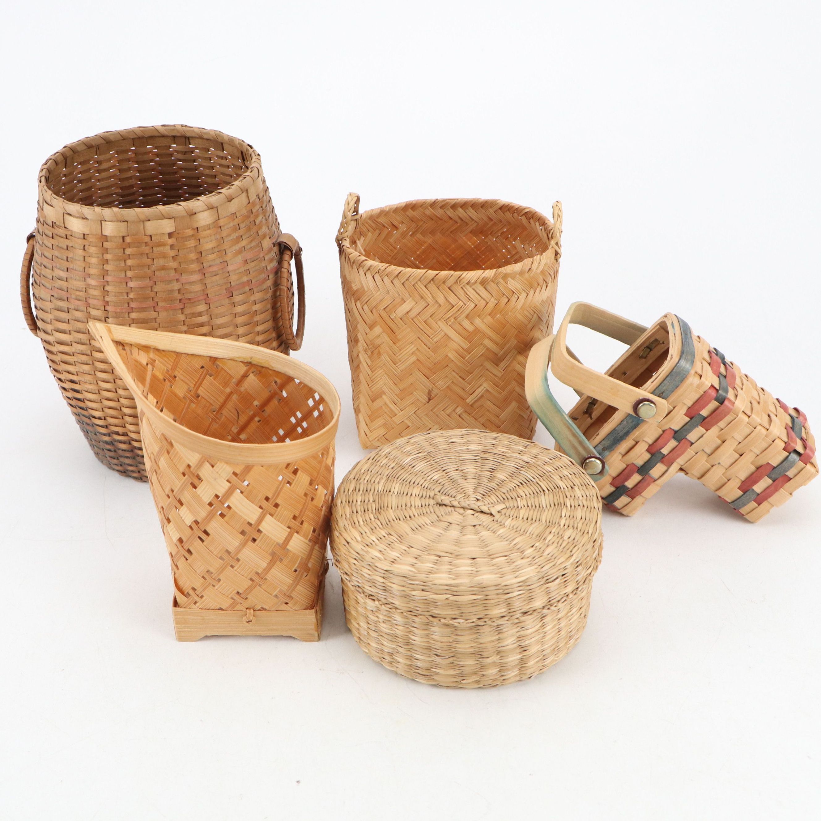 Chinese and Miniature Wicker Stair and Other Baskets