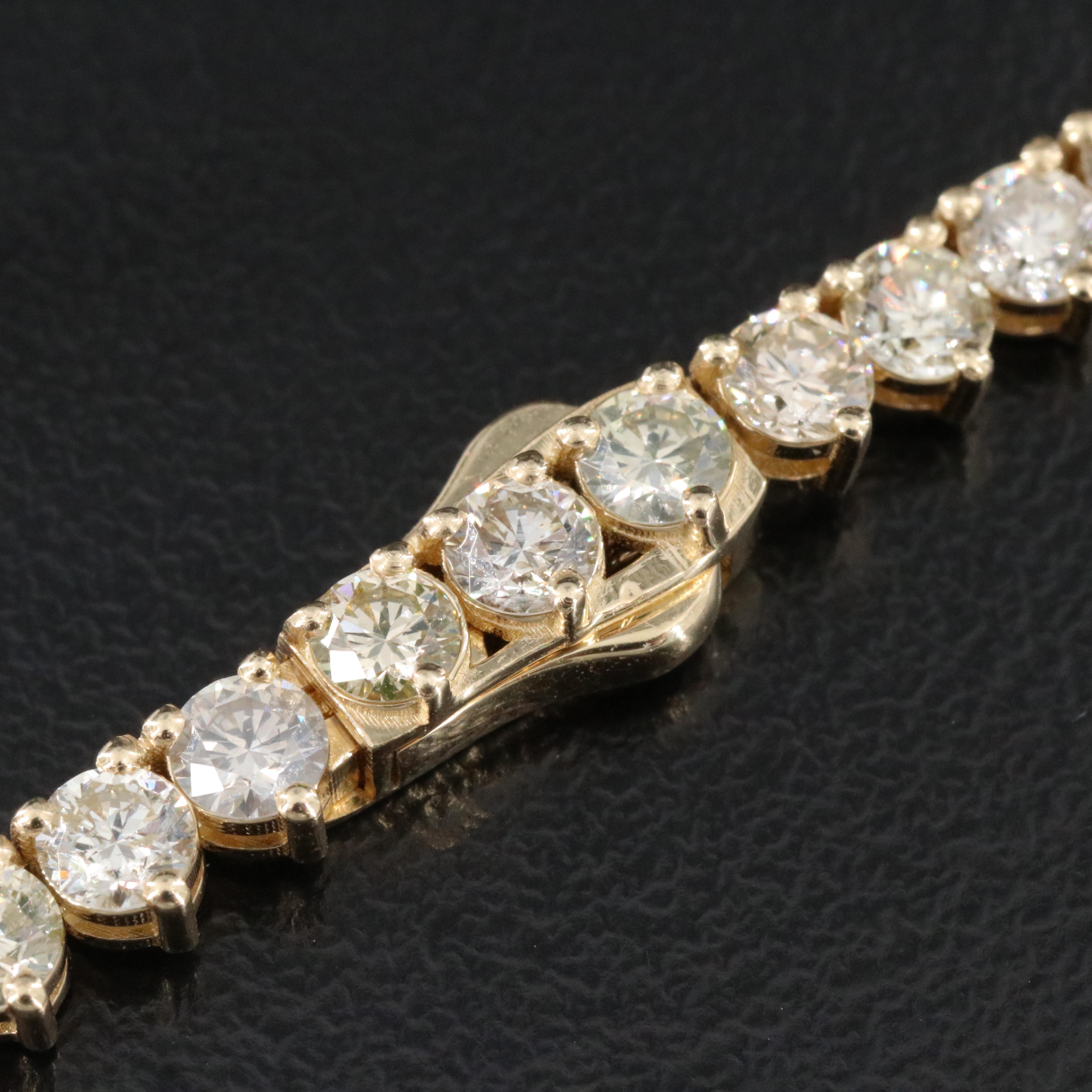 14K 14.78 CTW Diamond Riviera Necklace with IGI Report