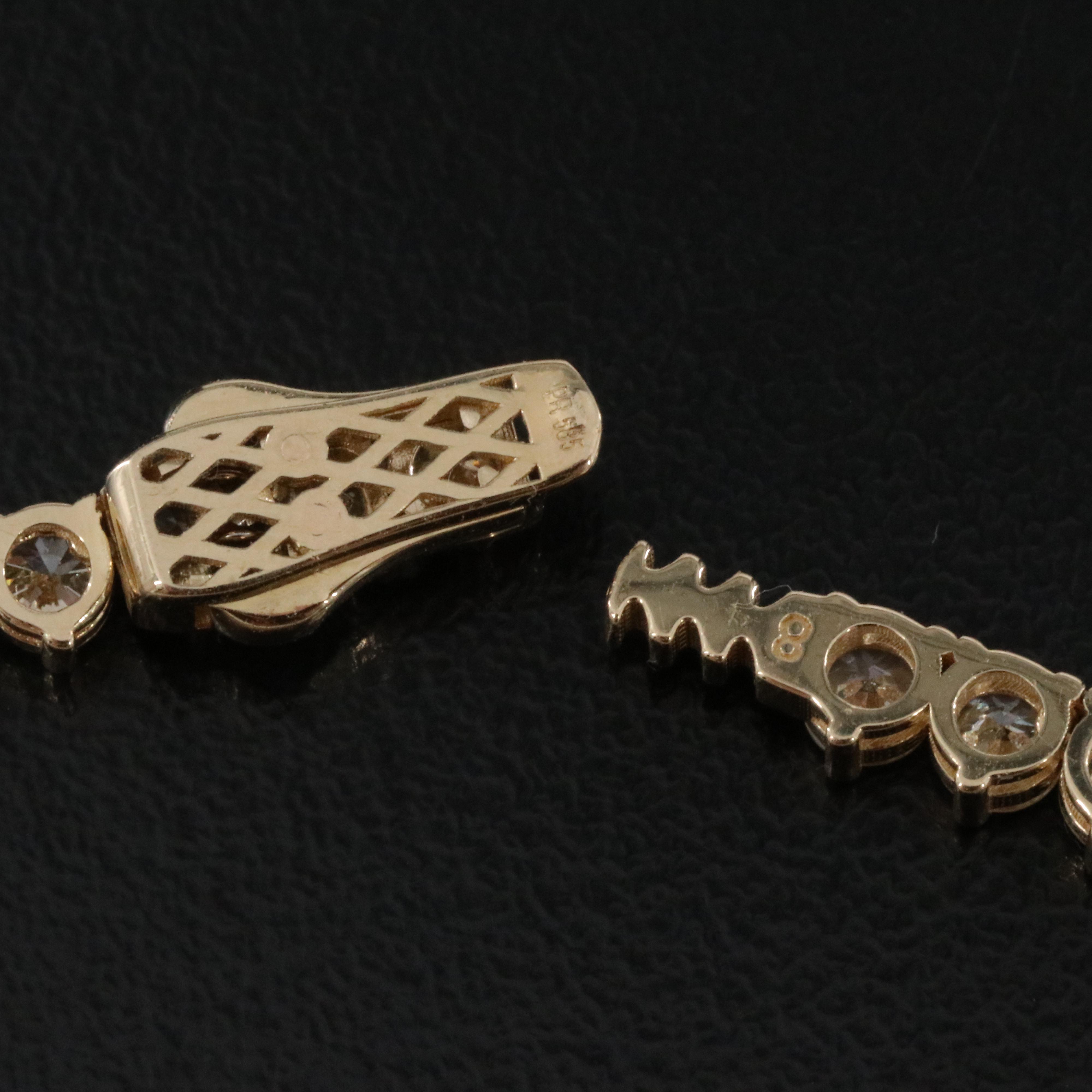 14K 14.78 CTW Diamond Riviera Necklace with IGI Report