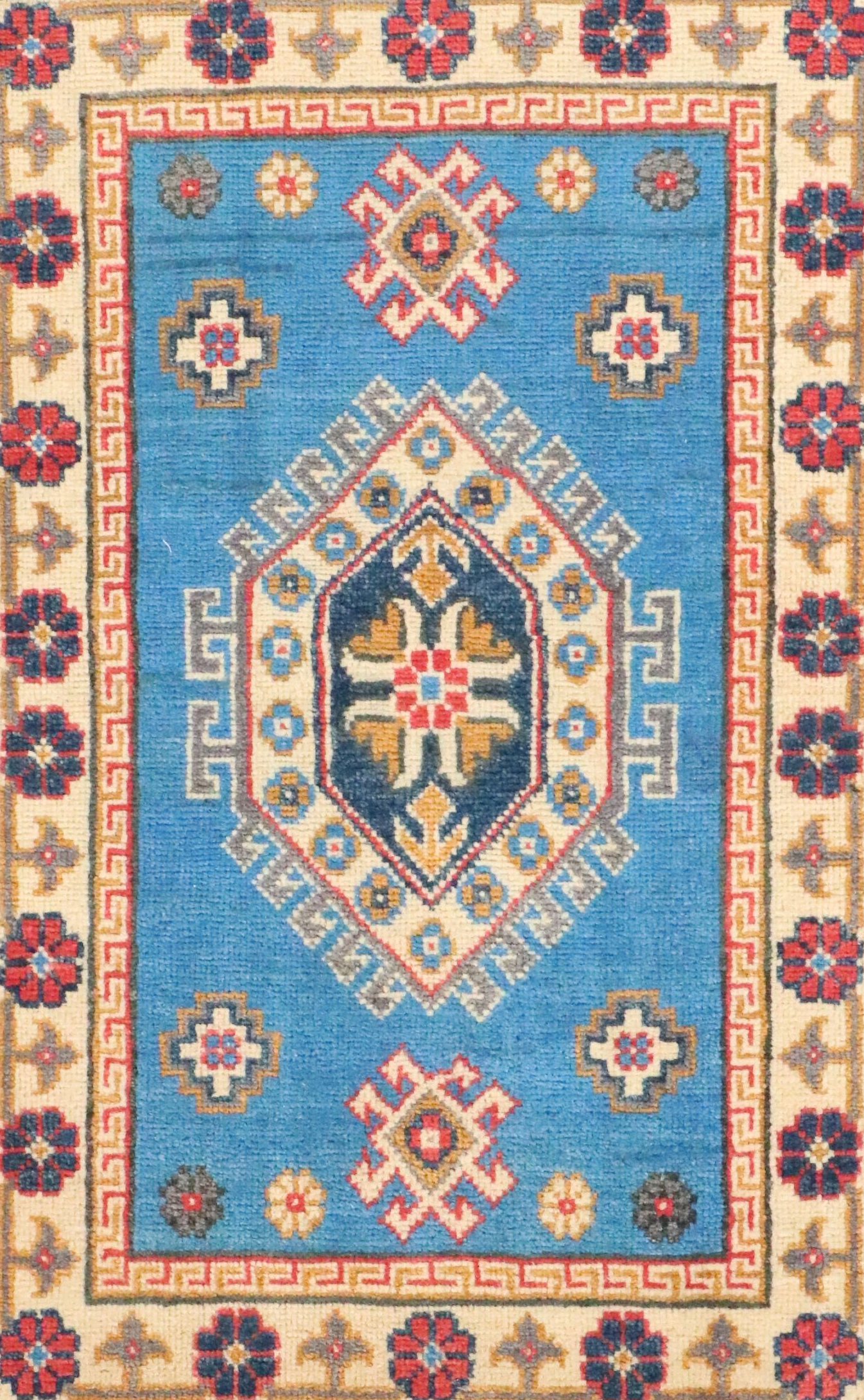 2' x 3'1 Hand-Knotted Afghan Kazak Accent Rug