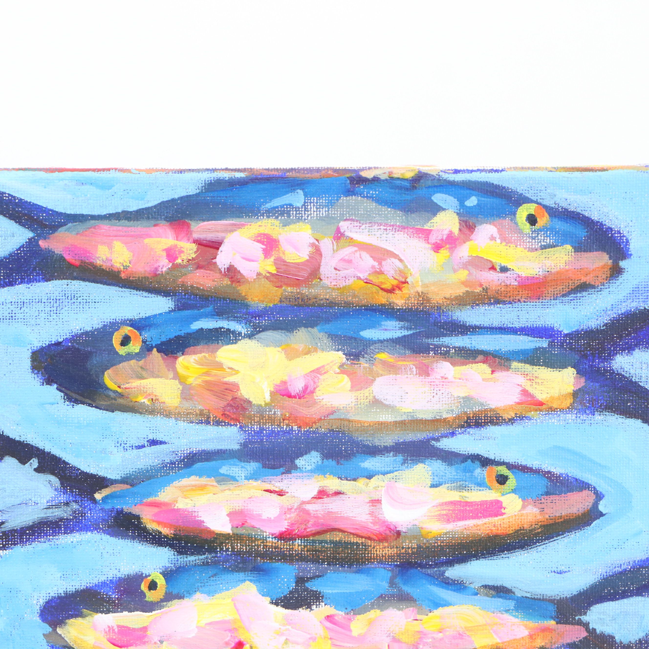 Elle Raines Stylized Acrylic Painting "Sardines"