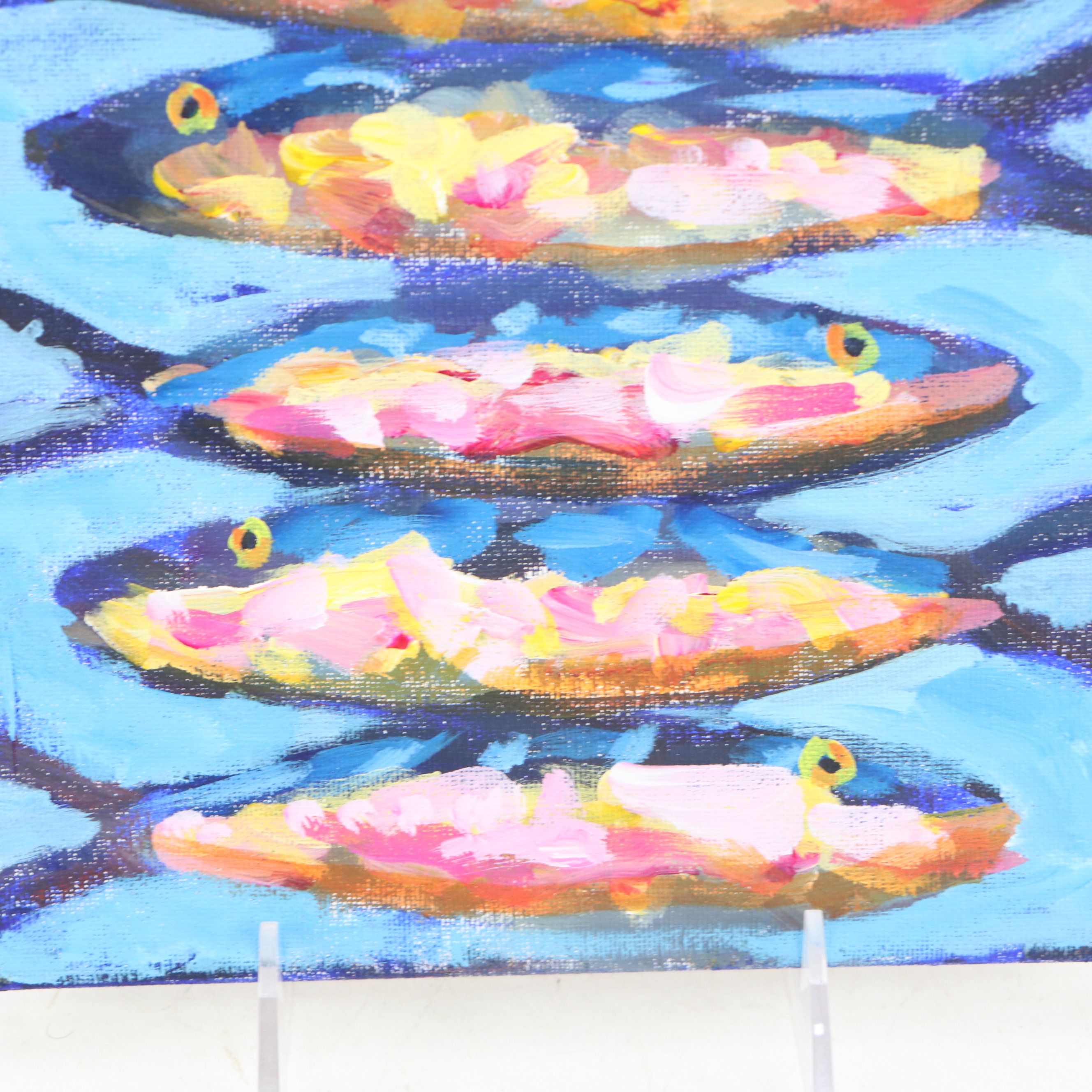 Elle Raines Stylized Acrylic Painting "Sardines"