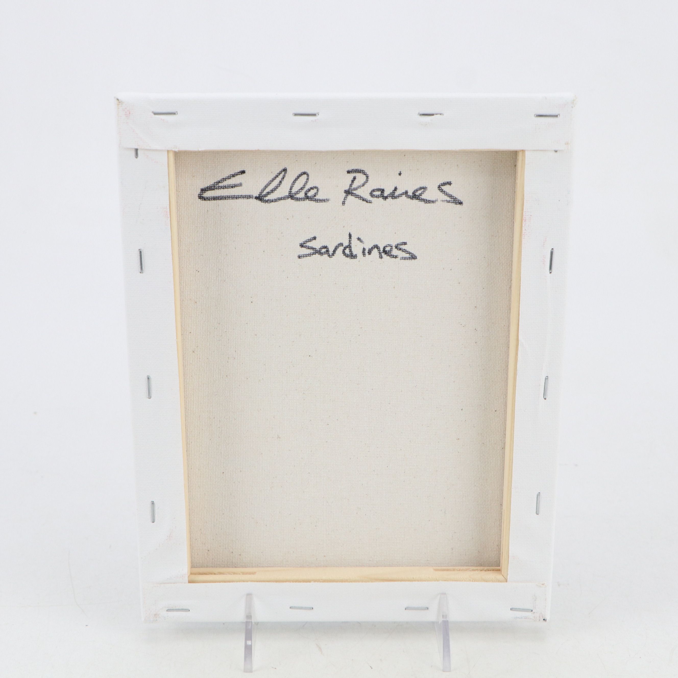 Elle Raines Stylized Acrylic Painting "Sardines," 21st Century