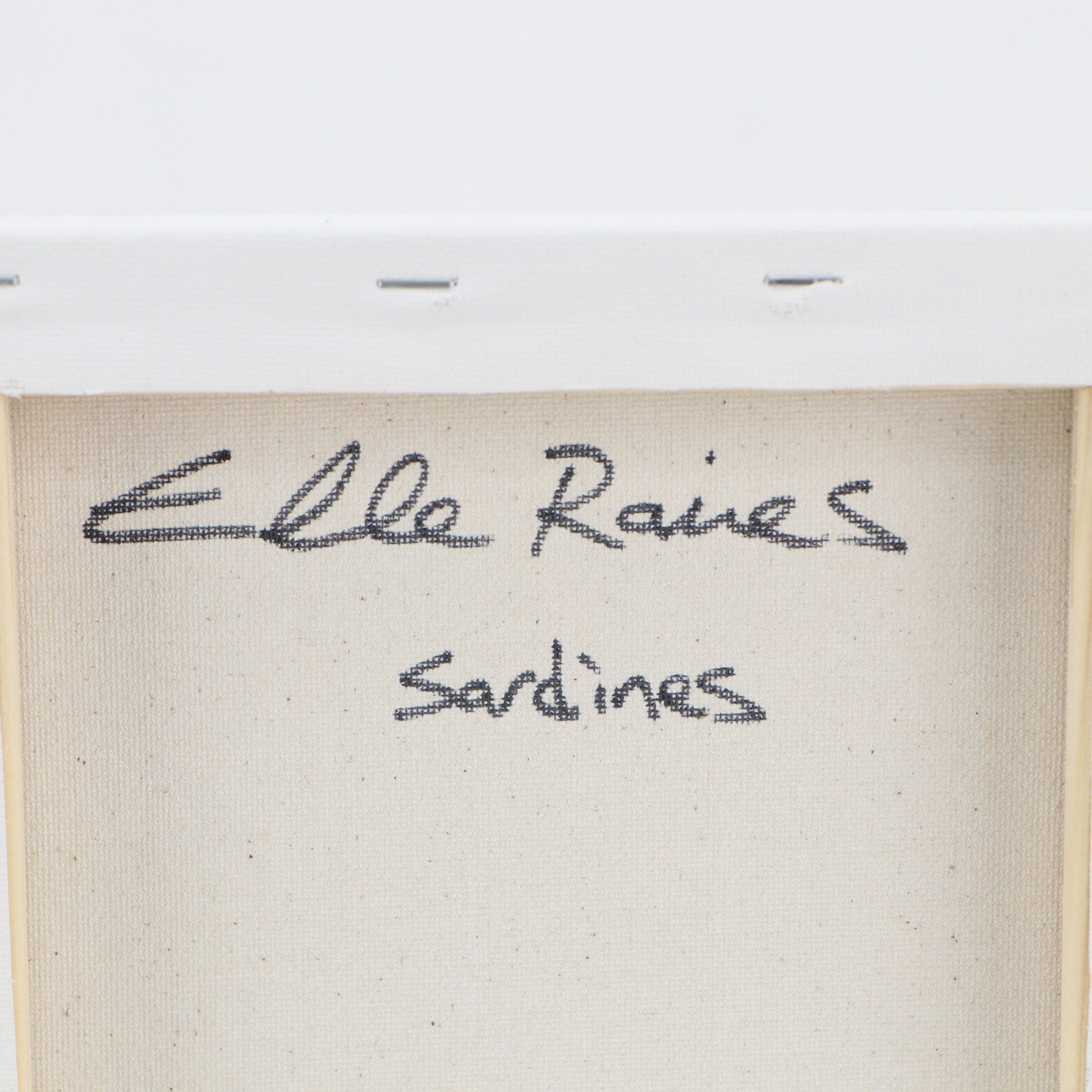 Elle Raines Stylized Acrylic Painting "Sardines," 21st Century