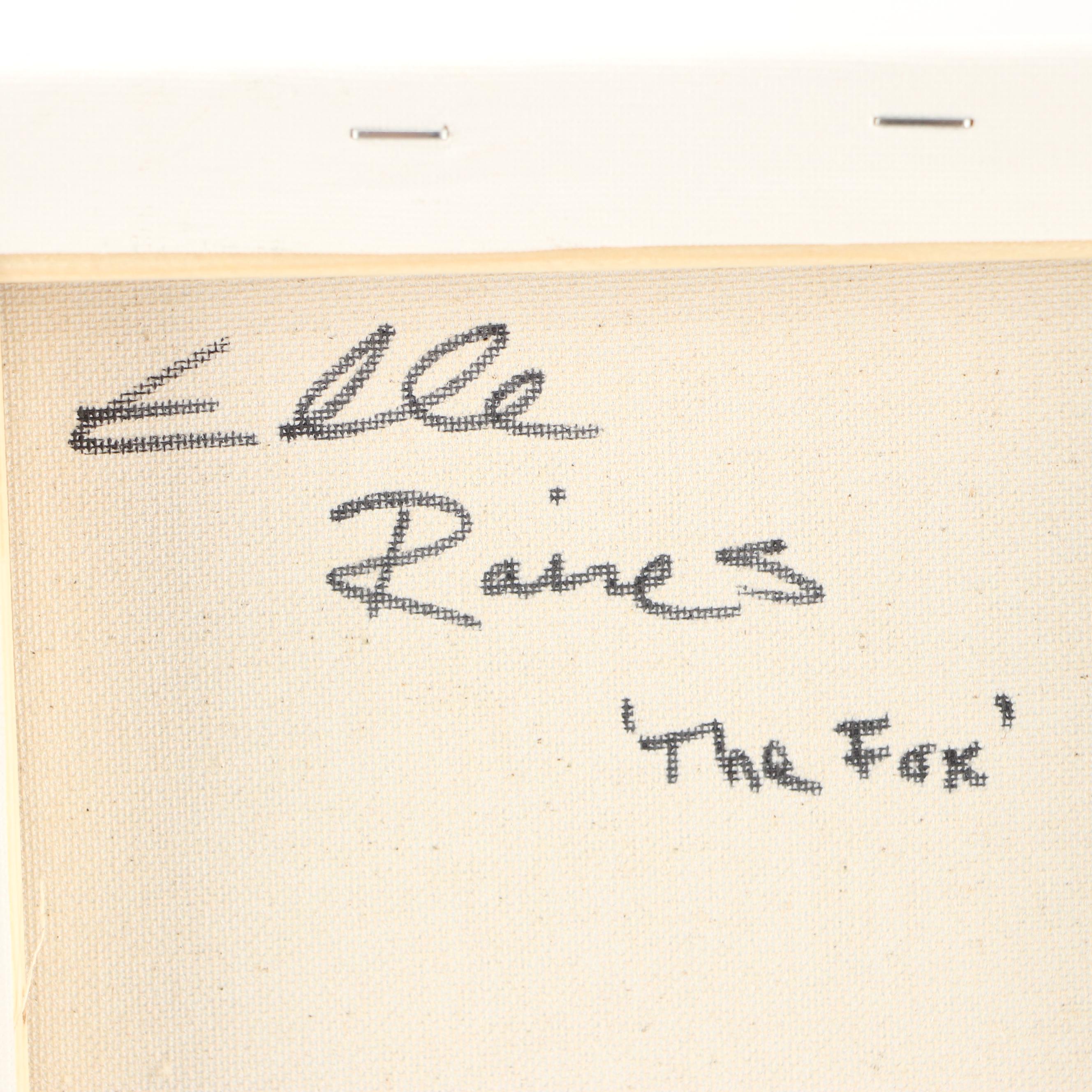 Elle Raines Stylized Acrylic Painting "The Fox," 21st Century