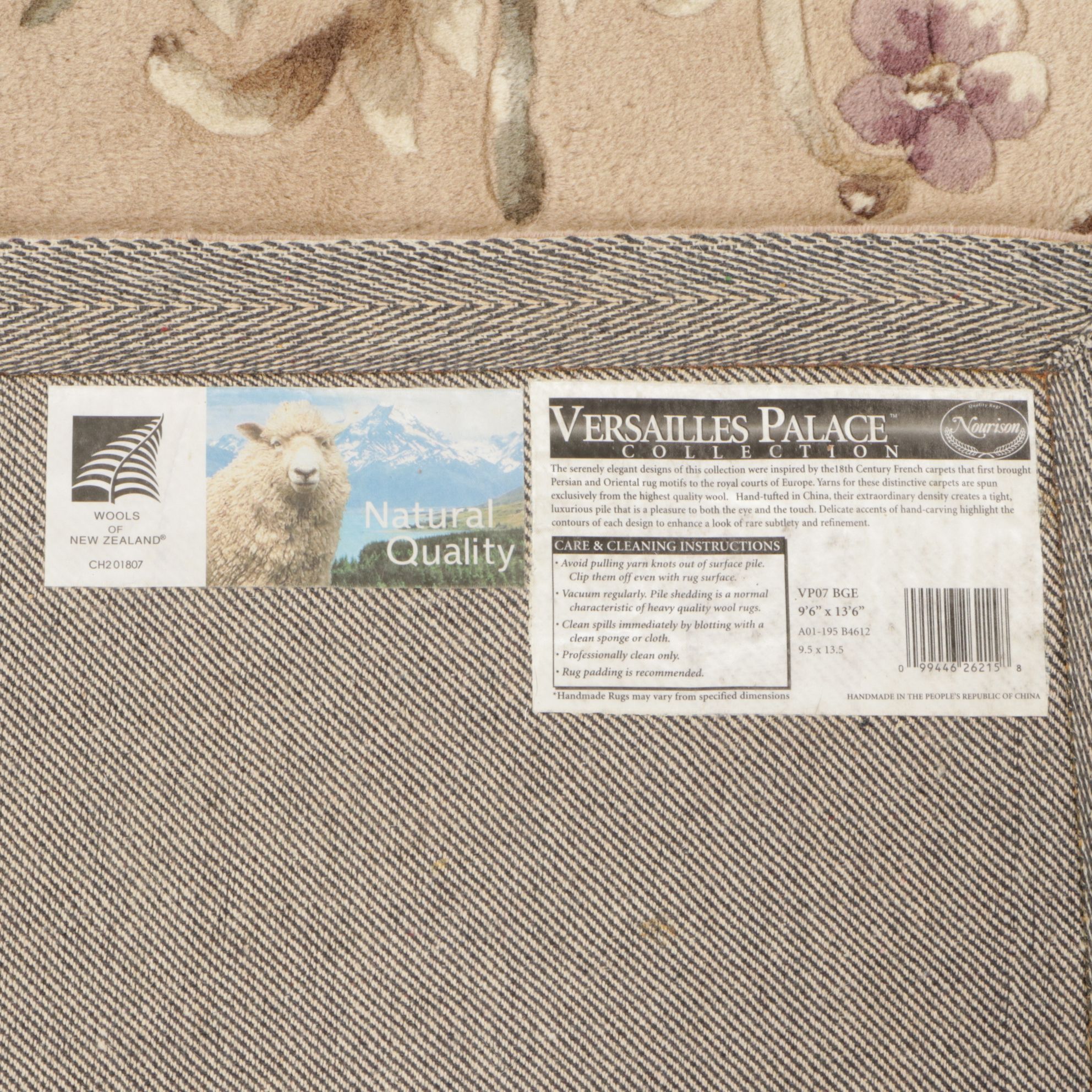 9'6 x 13'6 Hand-Tufted Versailles Palace" Area Rug