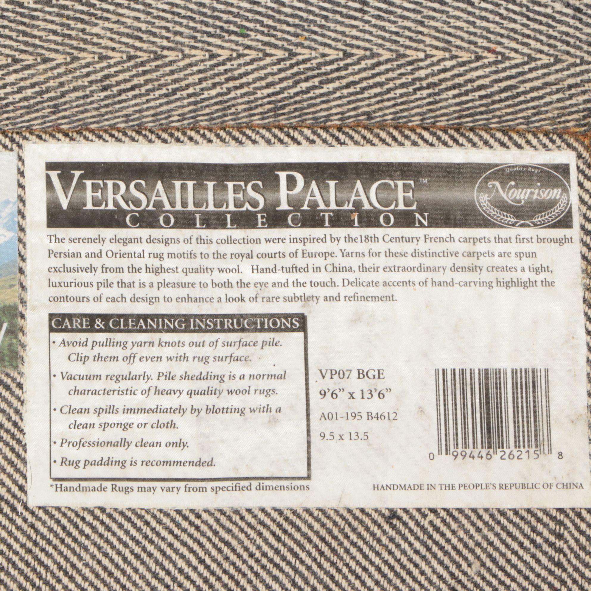 9'6 x 13'6 Hand-Tufted Versailles Palace" Area Rug