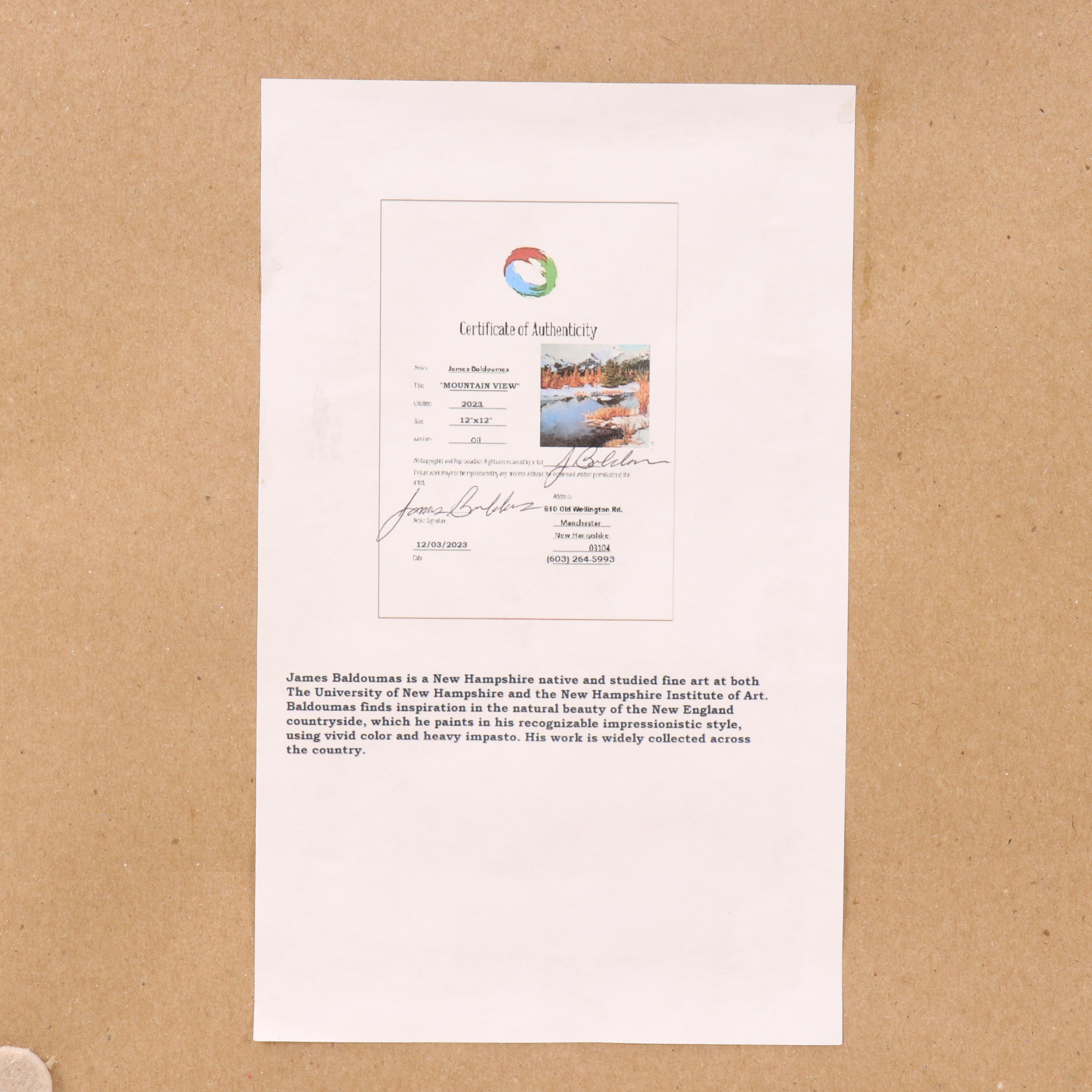 James Baldoumas Landscape Oil Painting "Mountain View," 2023