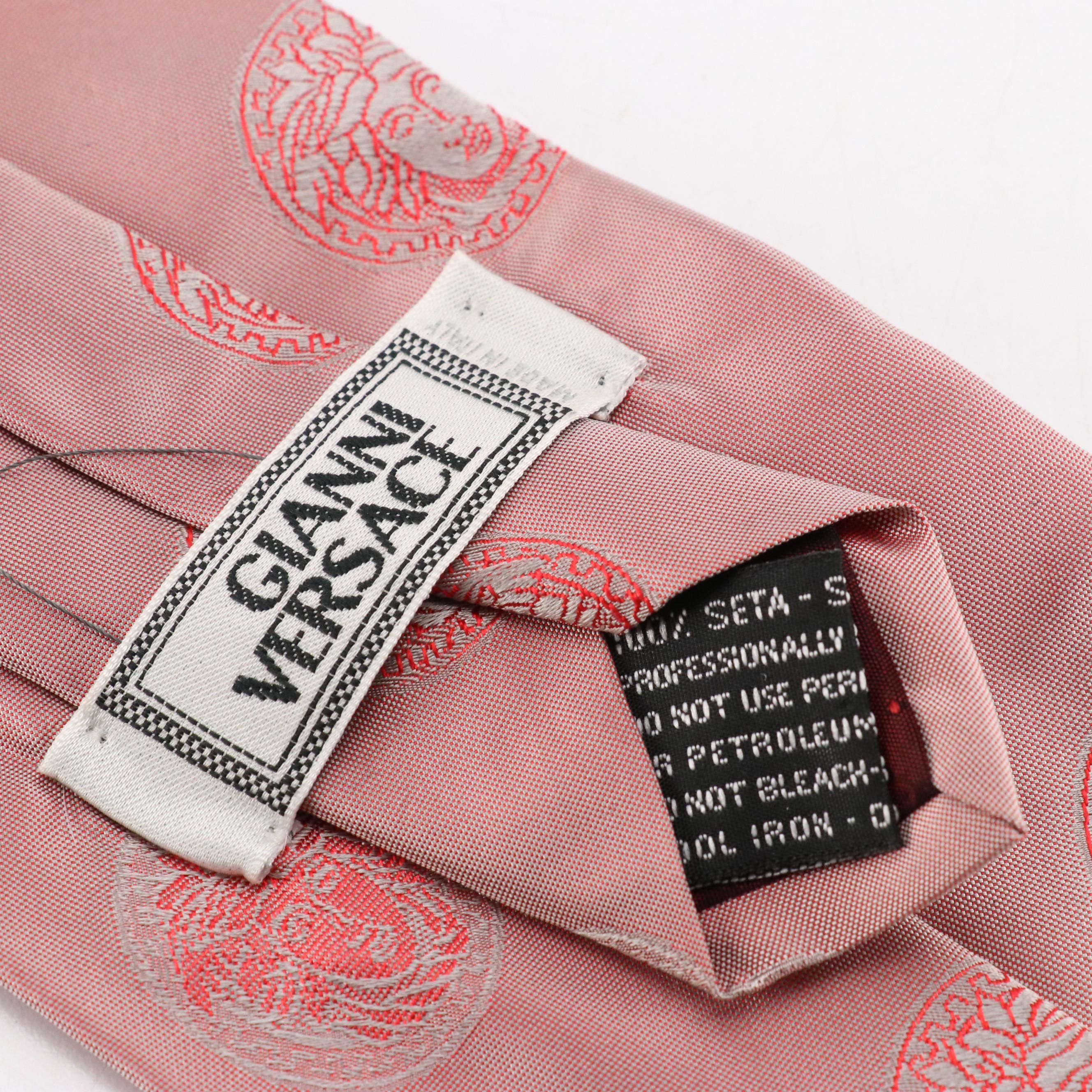 Gianni Versace Medusa Silk Jacquard Necktie