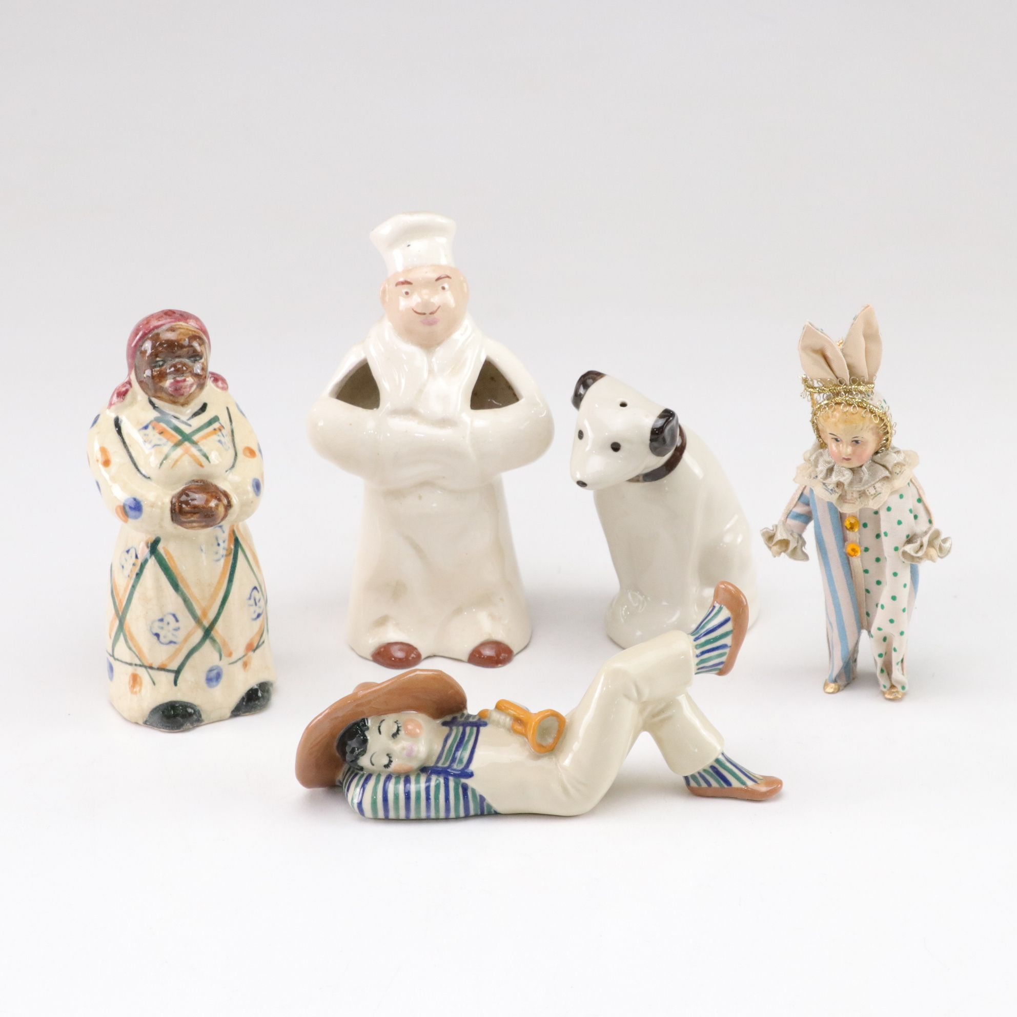 Porcelain Chef Toothbrush Holder with "Nipper The Dog" Salt Shaker and More