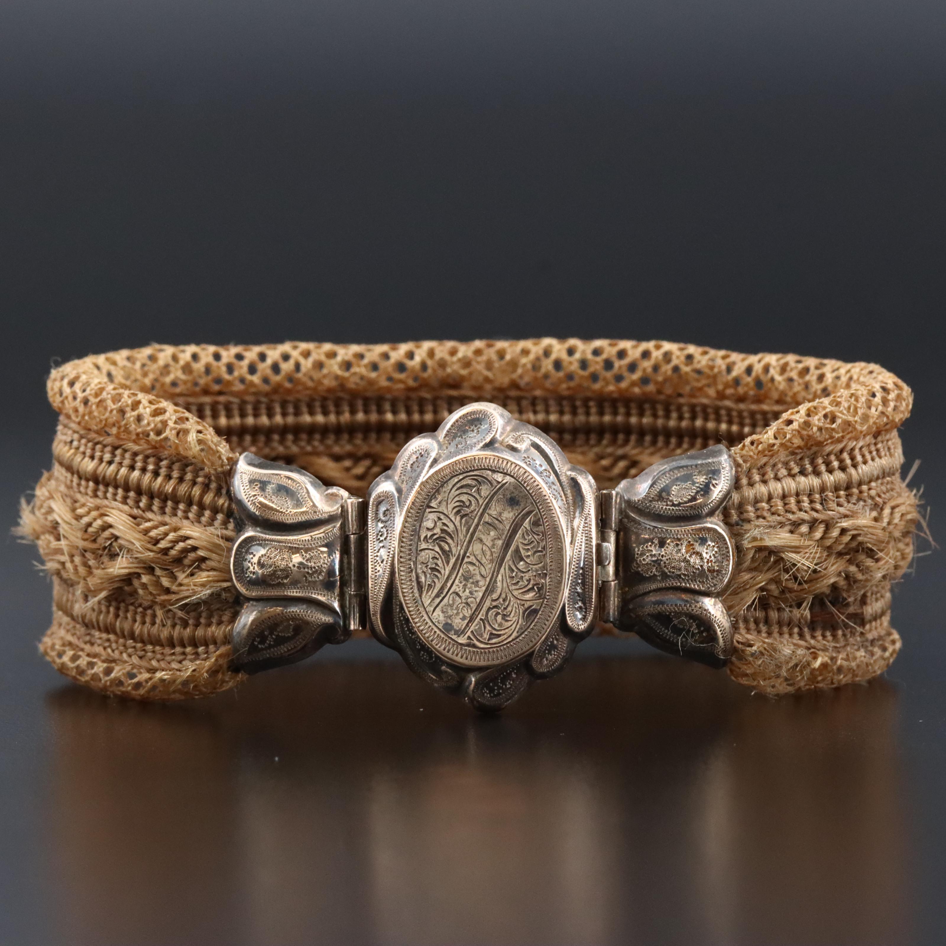 Victorian Mourning Hairwork Bracelet
