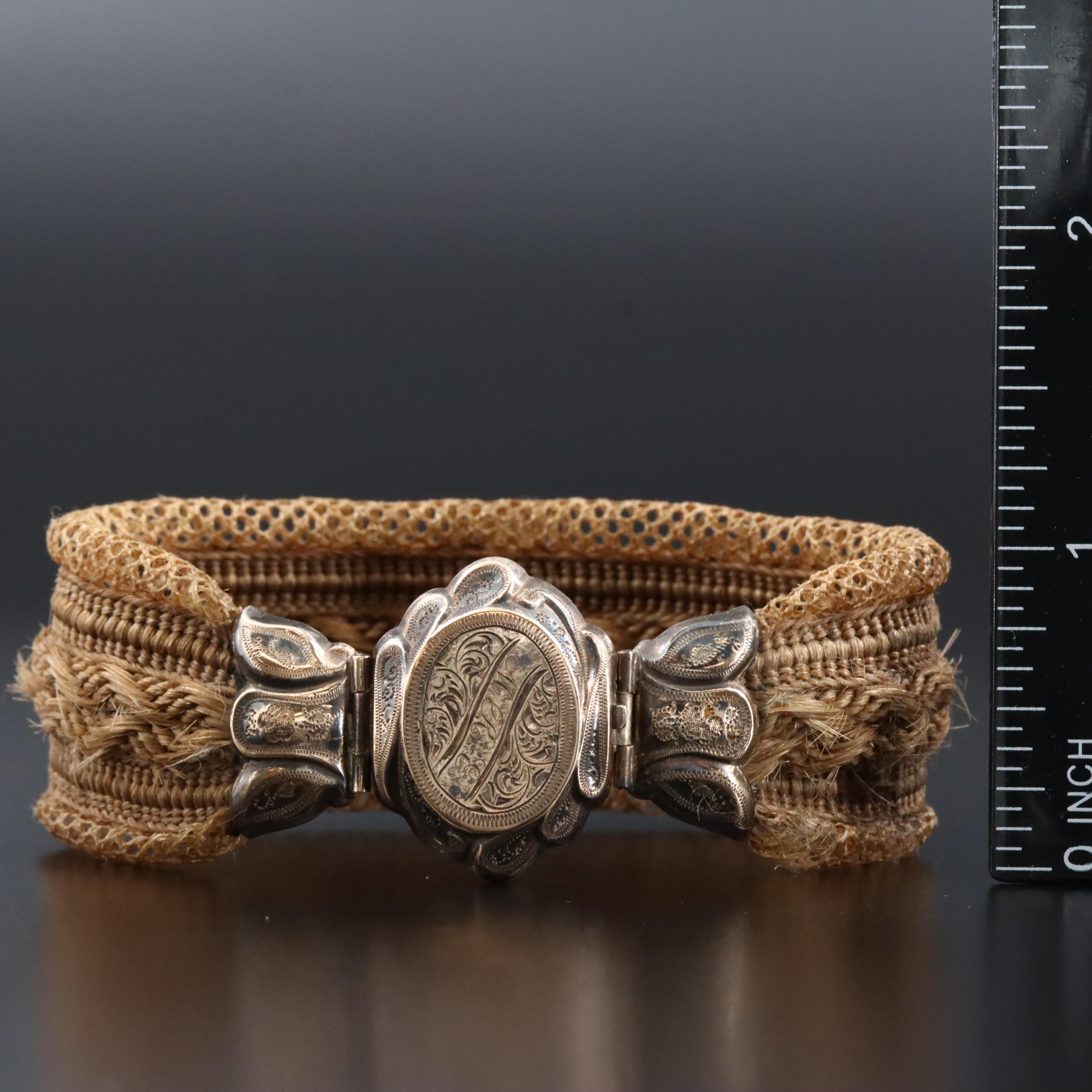 Victorian Mourning Hairwork Bracelet