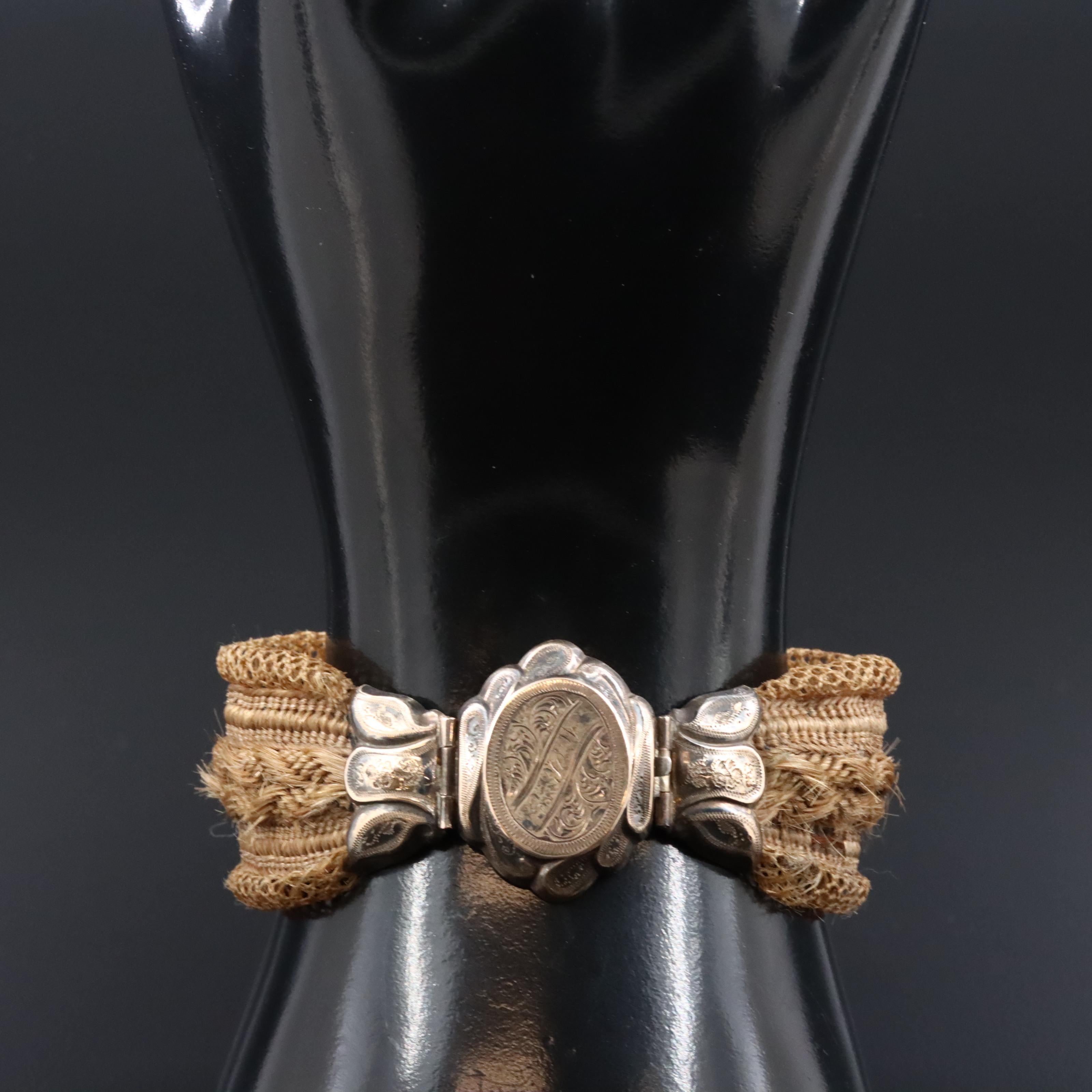 Victorian Mourning Hairwork Bracelet