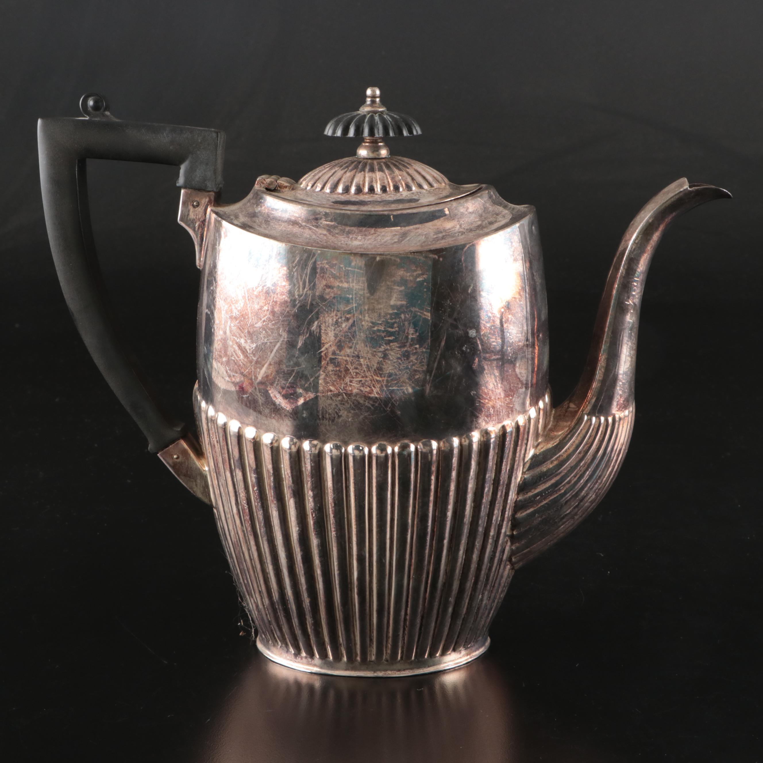 Ashberry Georgian Style Silver Plate Tea and Coffee Set, Early to Mid-20th C.
