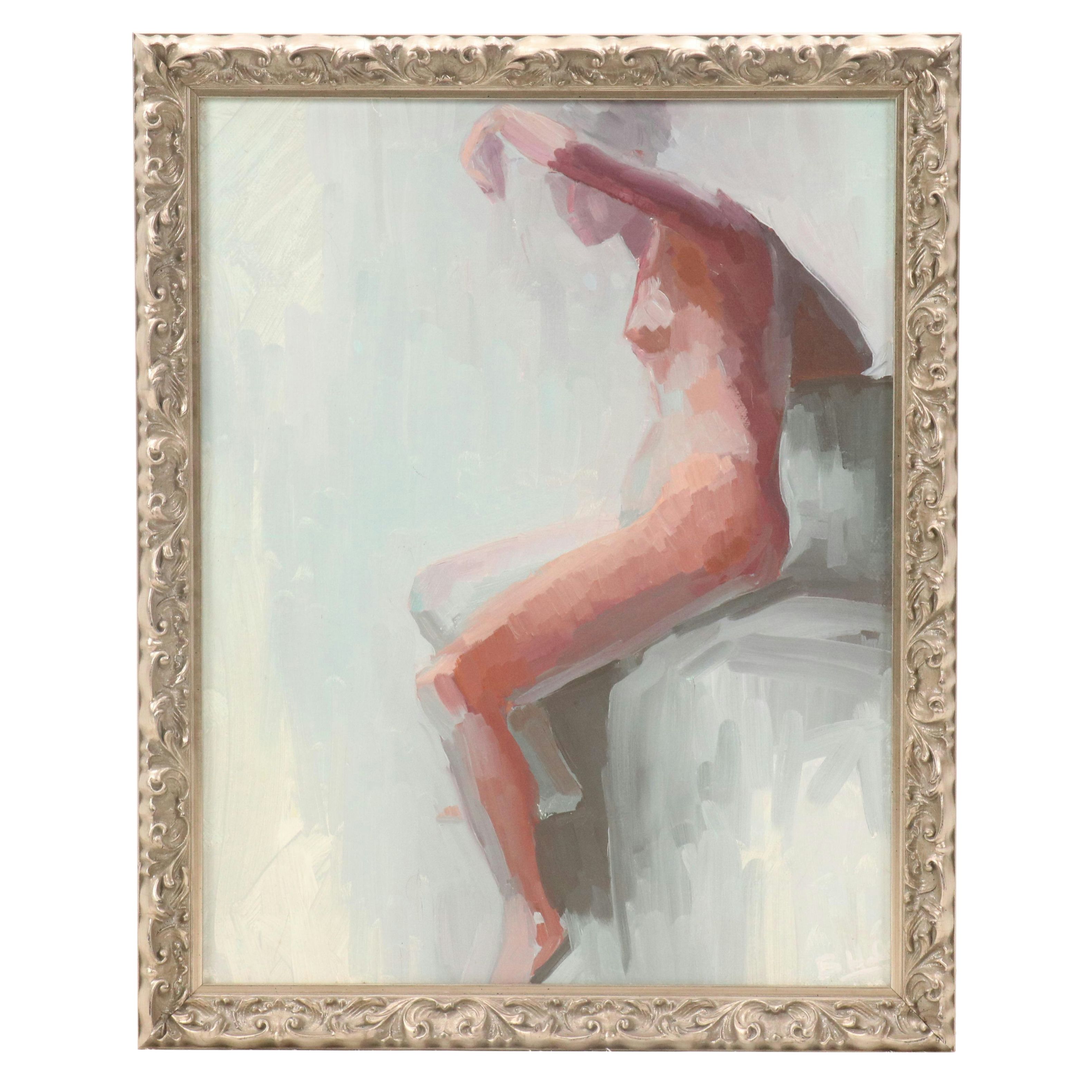 Oil Painting with Female Nude "Study," 2010