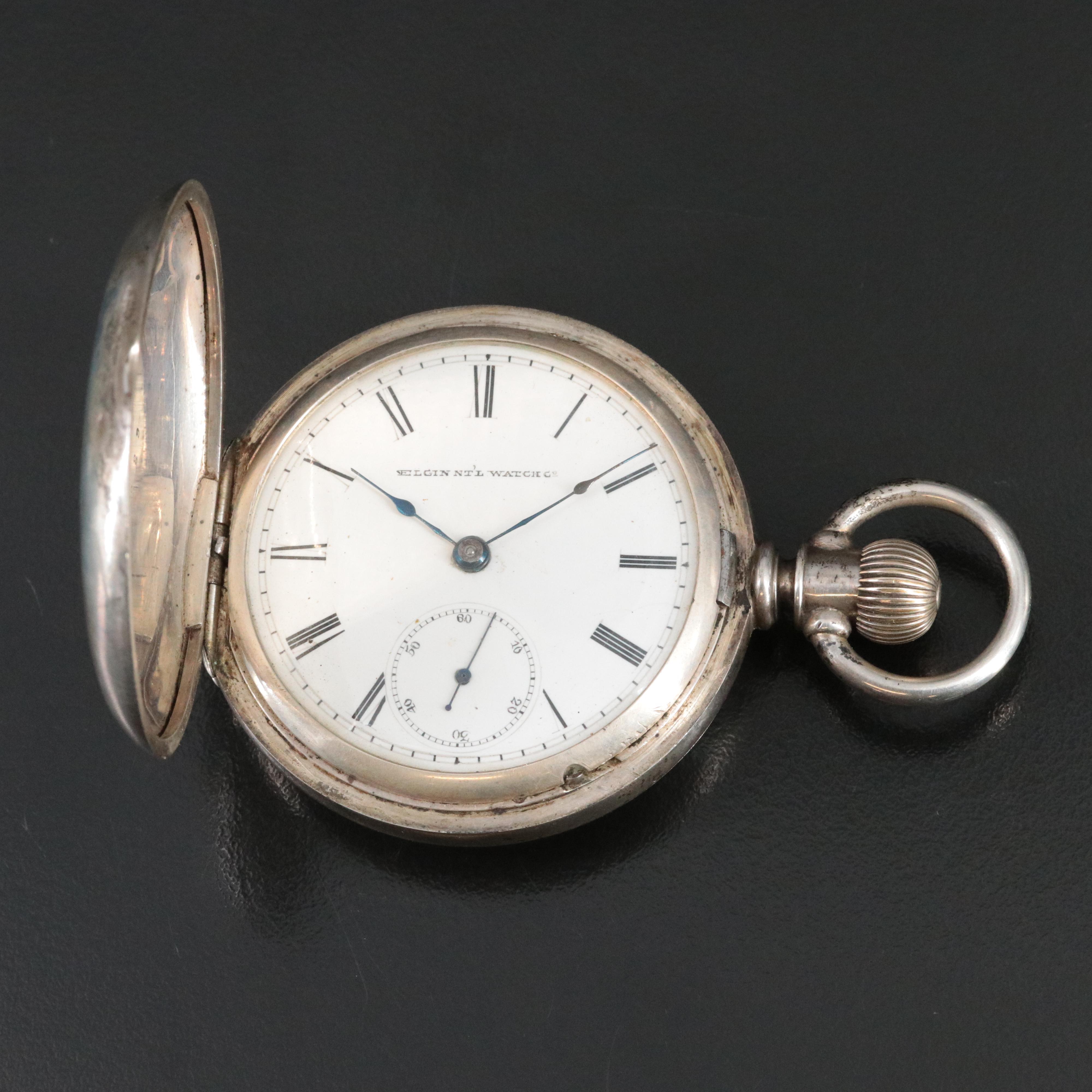 1884 Elgin Coin Silver Pocket Watch