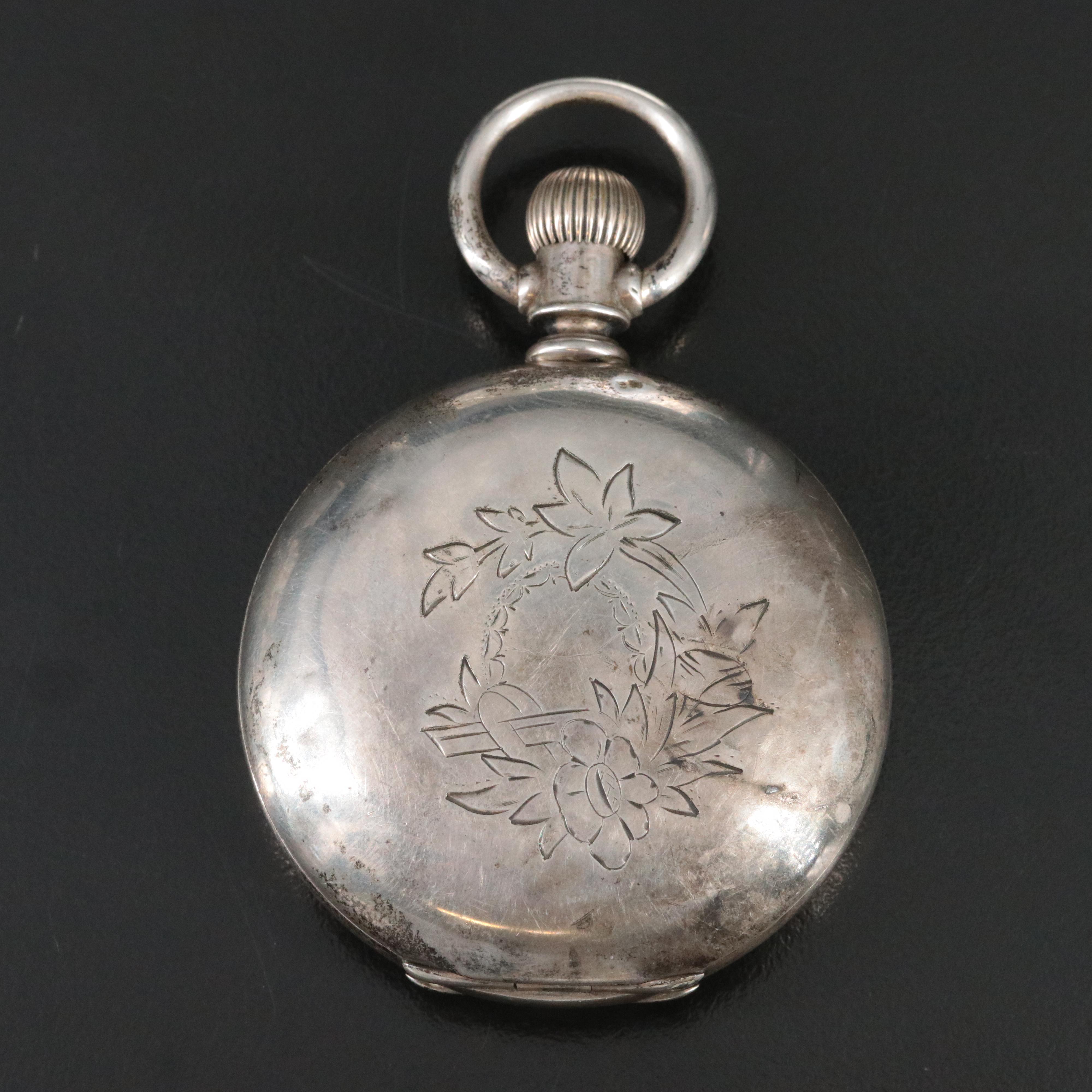 1884 Elgin Coin Silver Pocket Watch