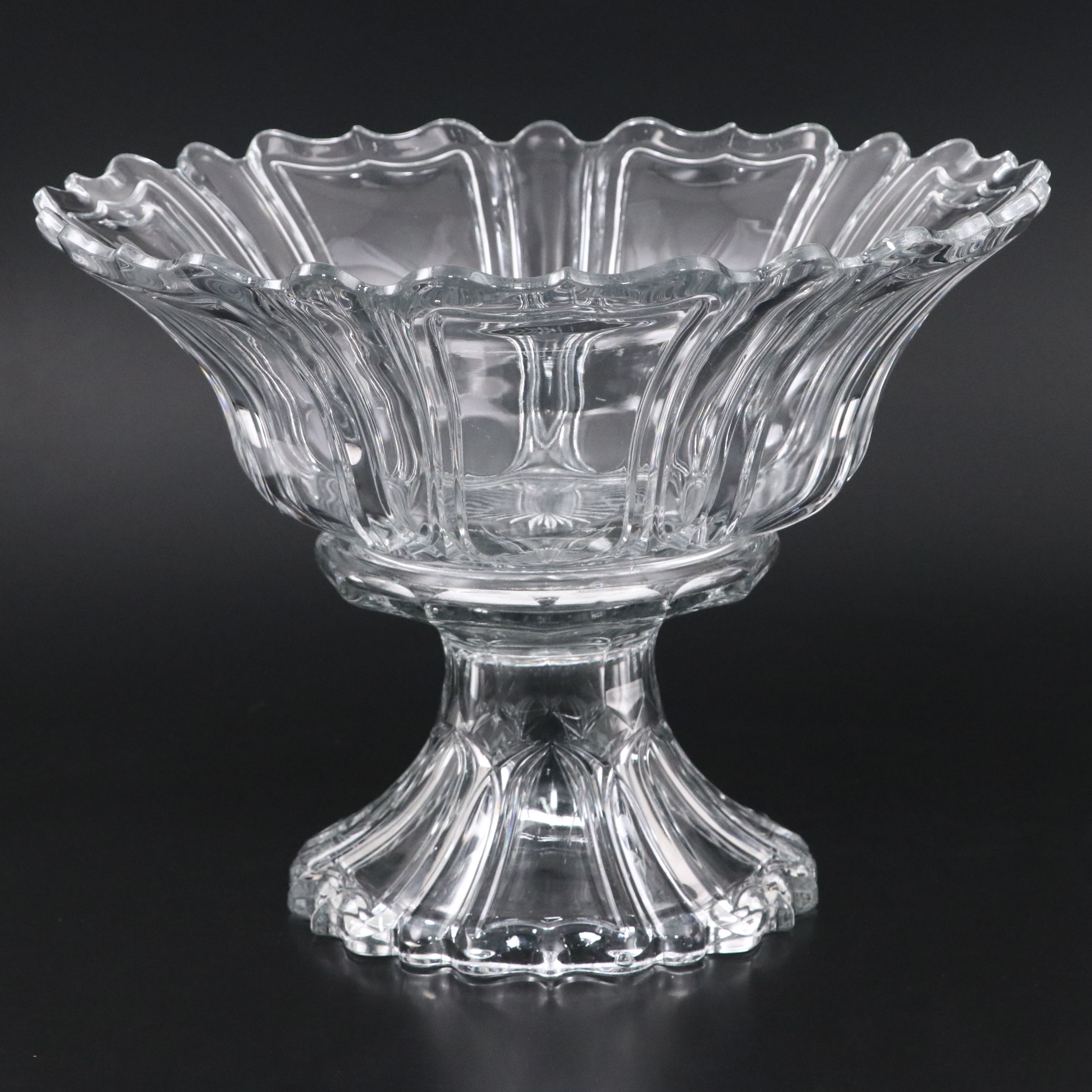 Heisey "Queen Ann" Punch Bowl and Stand, with Ladle and Punch Cups
