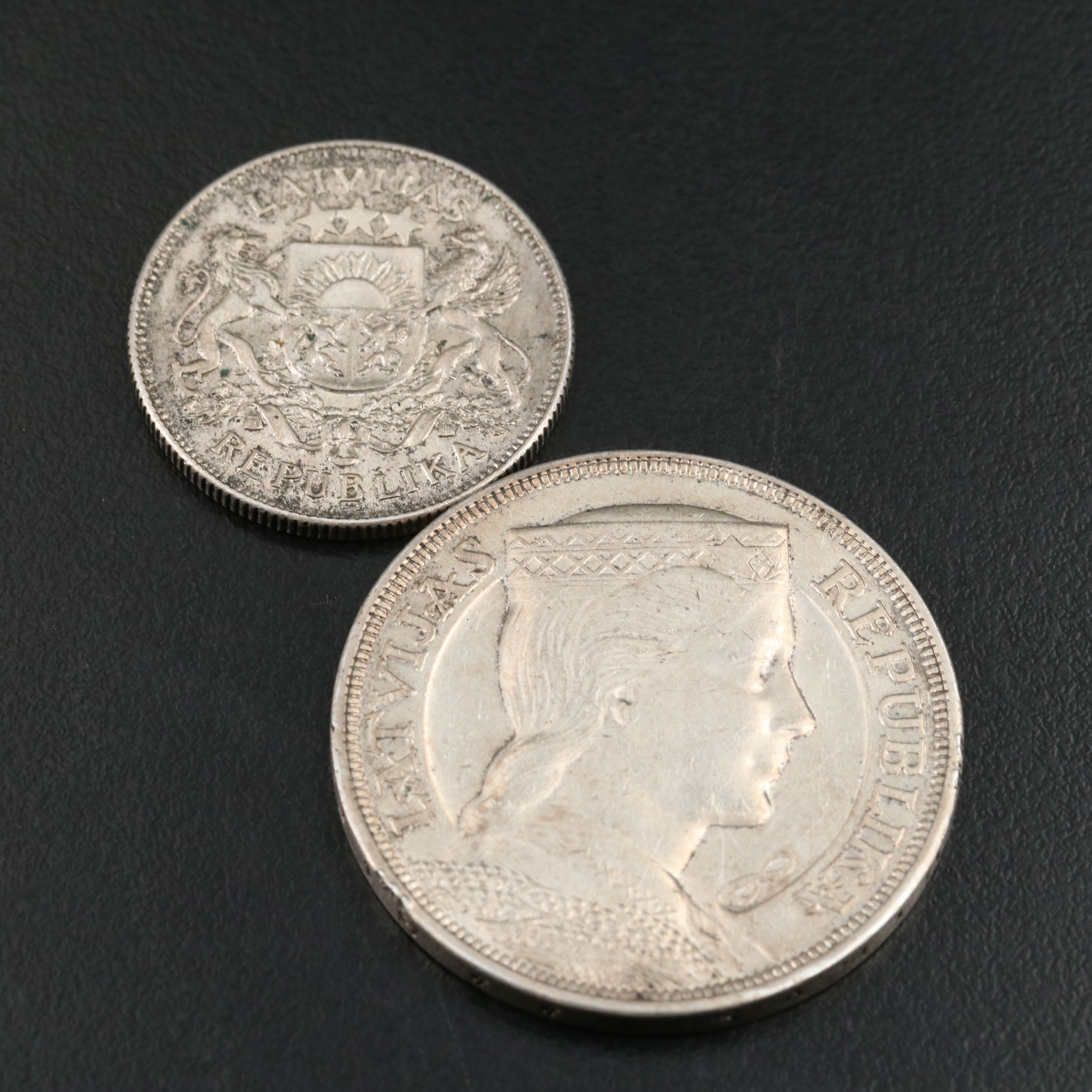 Two Different Silver Coins From Latvia