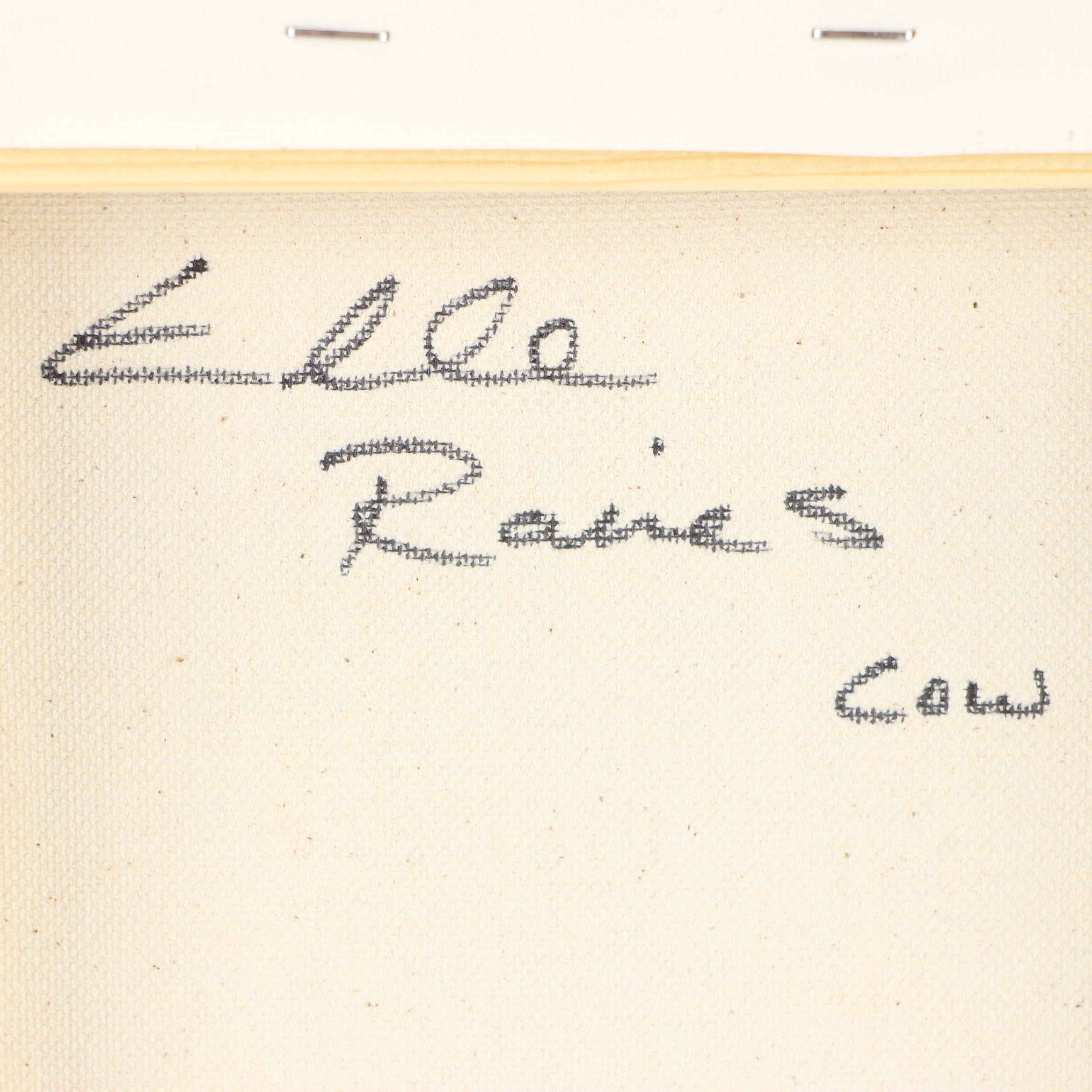 Elle Raines Stylized Acrylic Painting "Cow," 21st Century