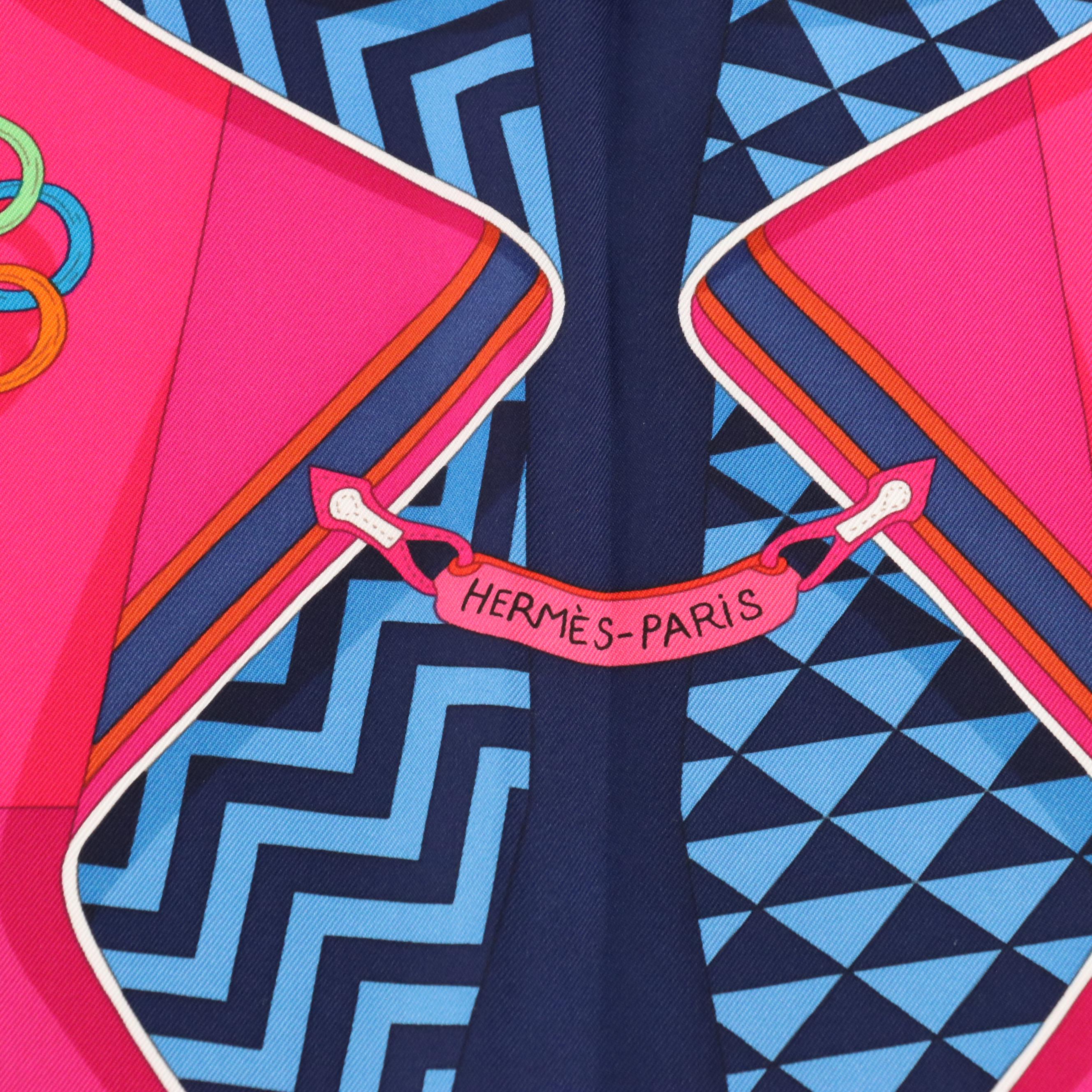 Hermès "Bouquets Sellier" Silk Twill Scarf 90