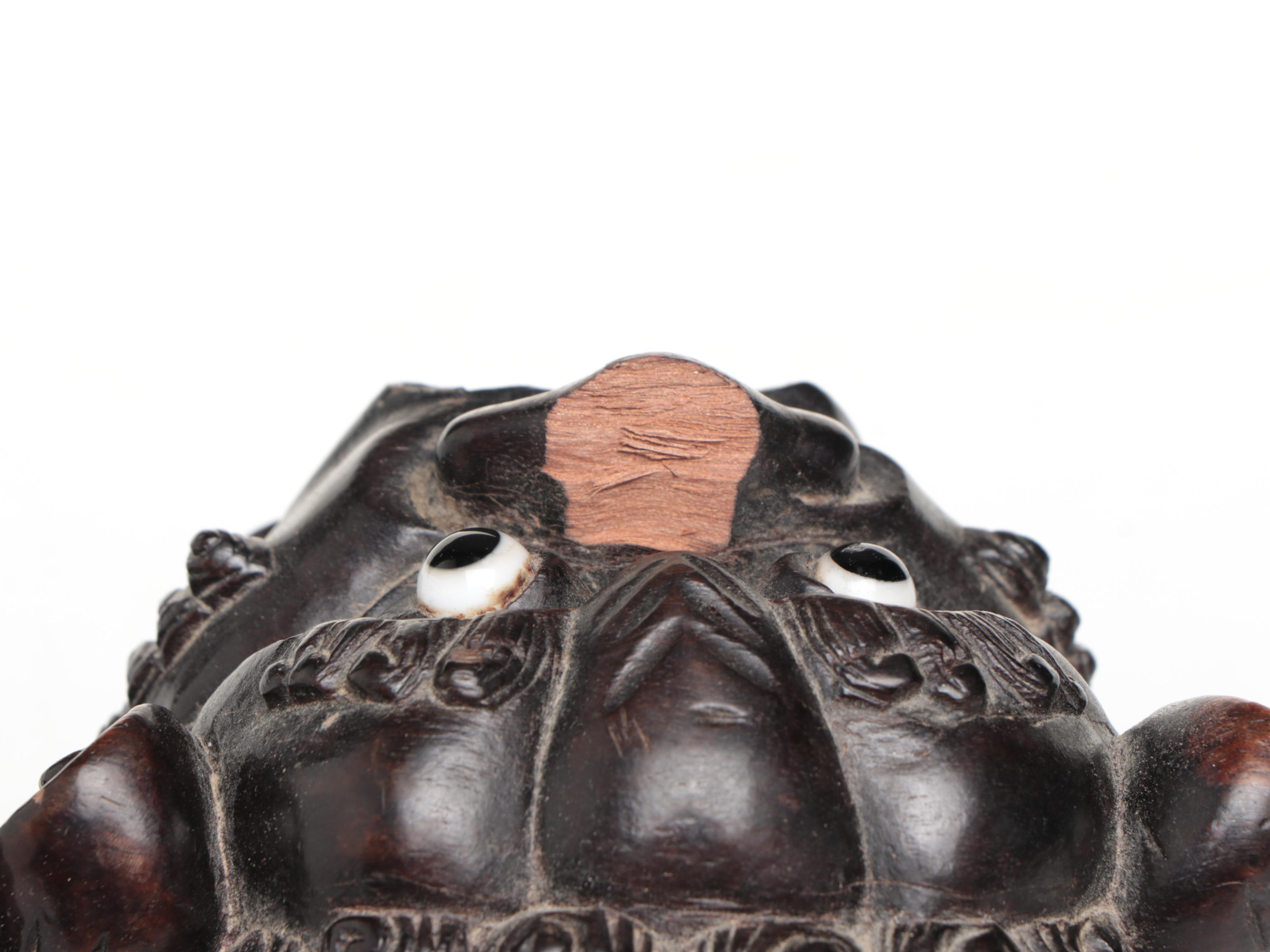 Chinese Carved Wood Guardian Lion, Mid to Late 20th Century