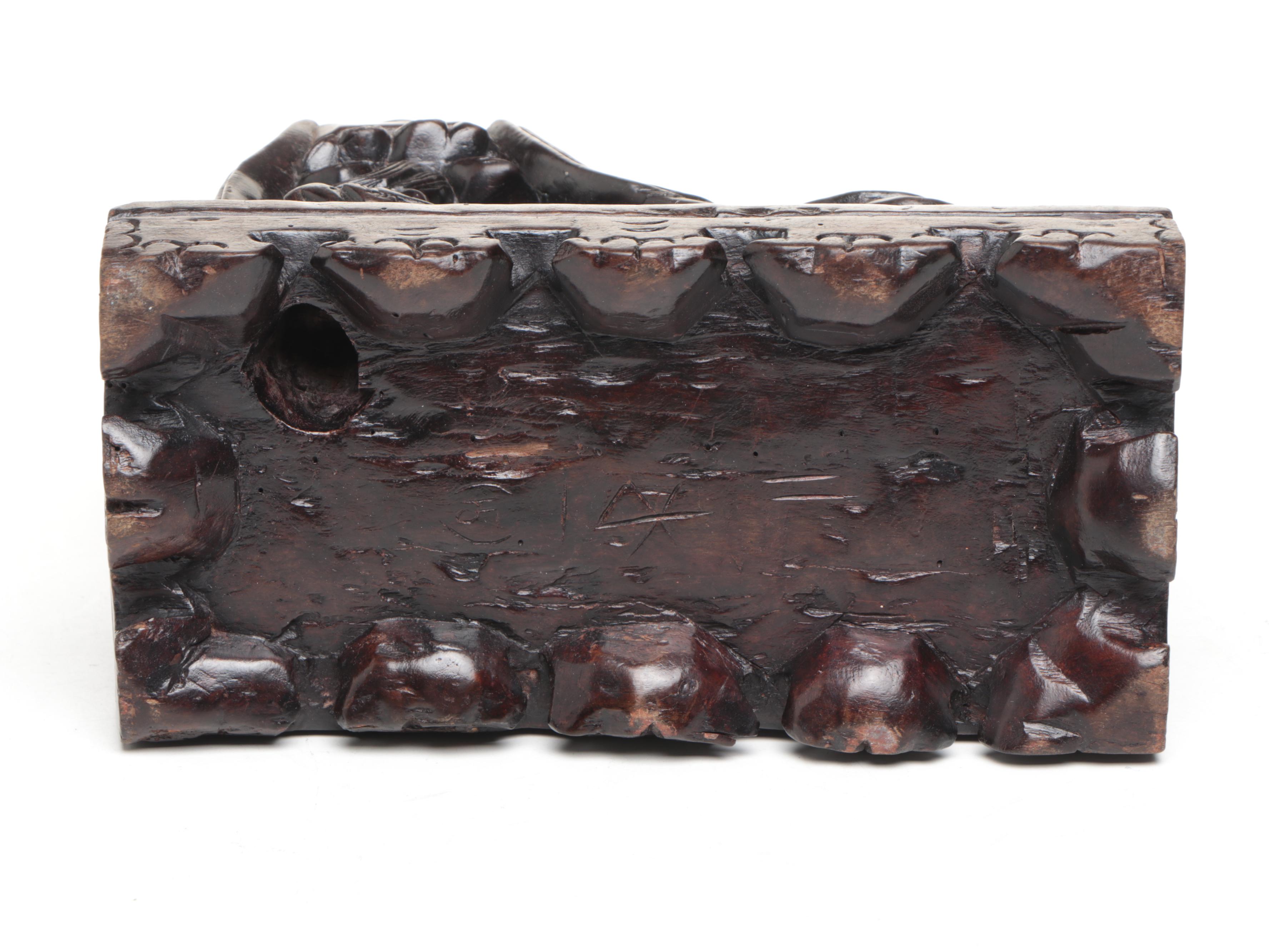 Chinese Carved Wood Guardian Lion, Mid to Late 20th Century