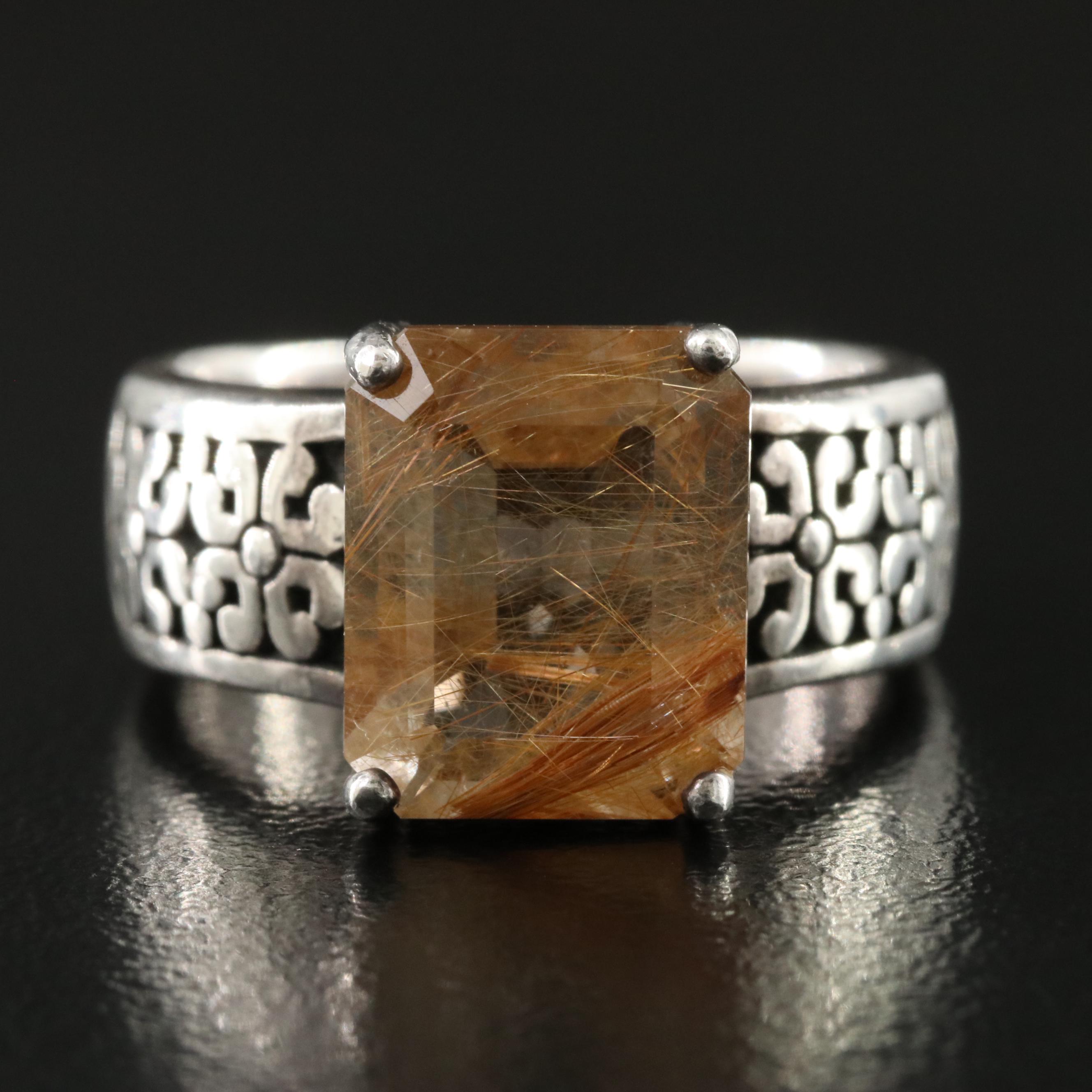 Sterling Rutilated Quartz Ring