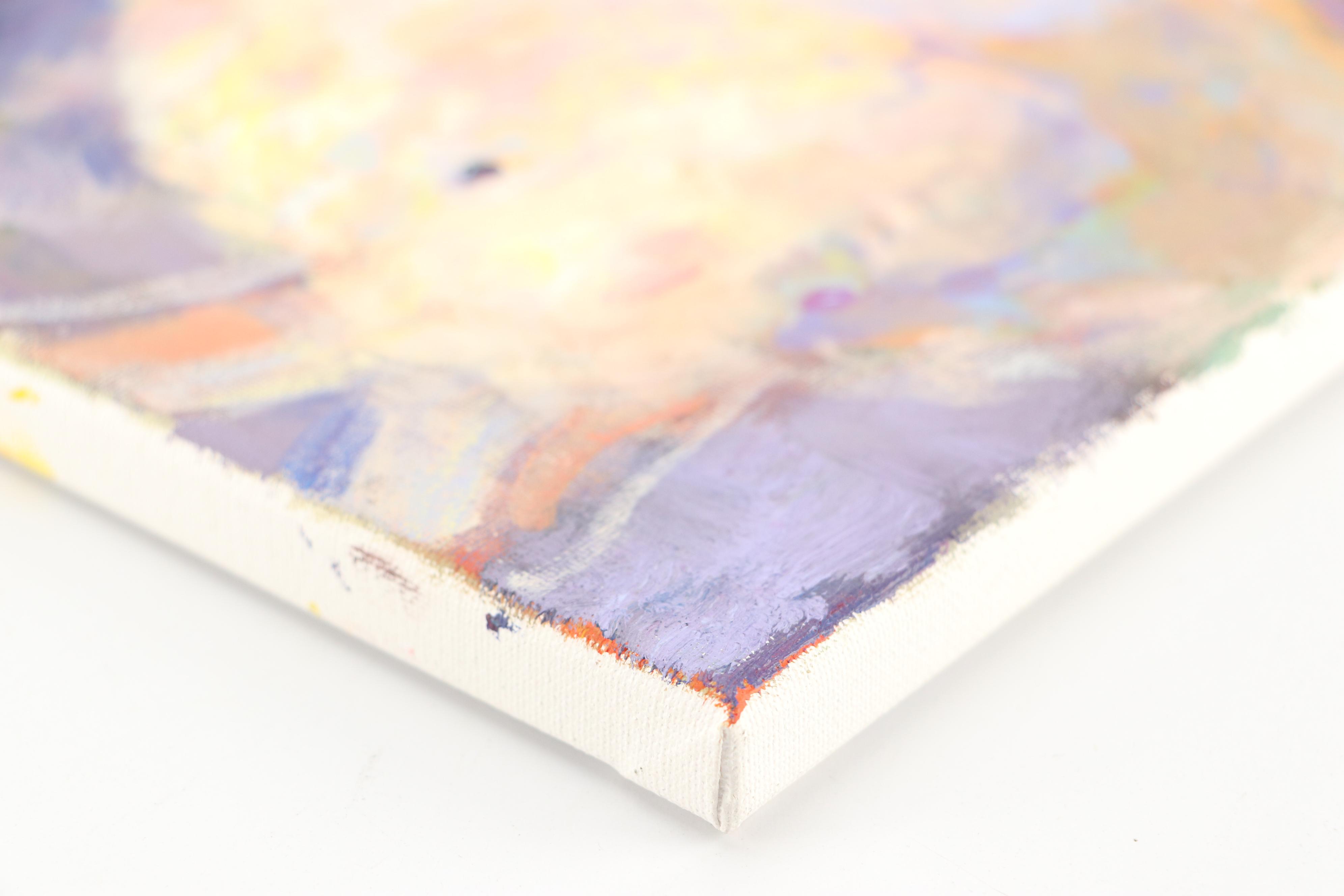 Elle Raines Stylized Acrylic Painting "Bunny," 21st Century