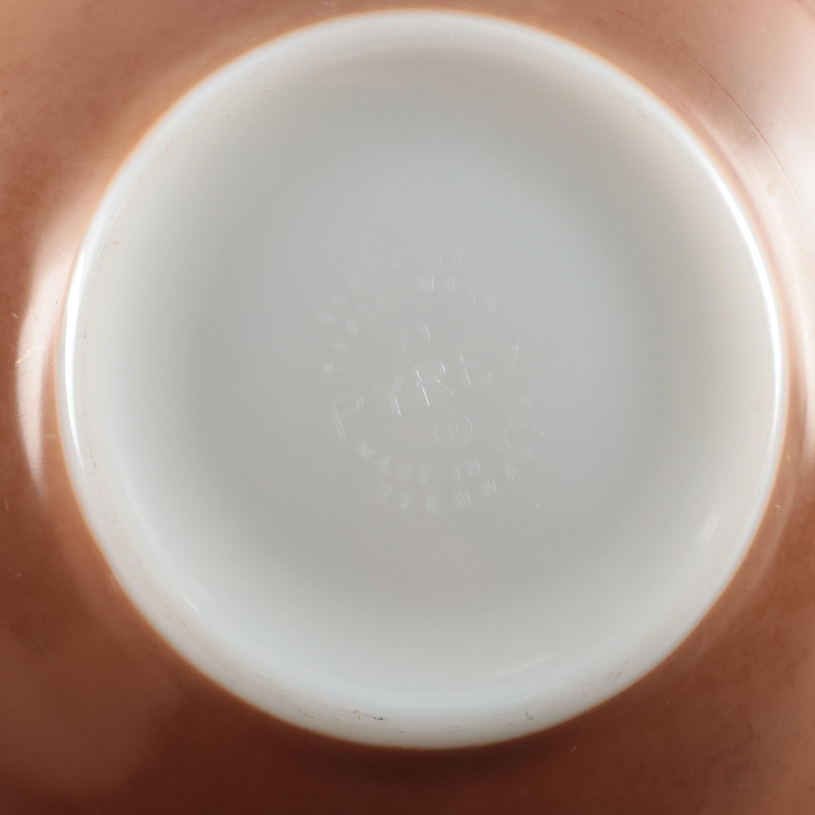 Pyrex "Early American" Glass Mixing Bowls, Mid to Late 20th Century