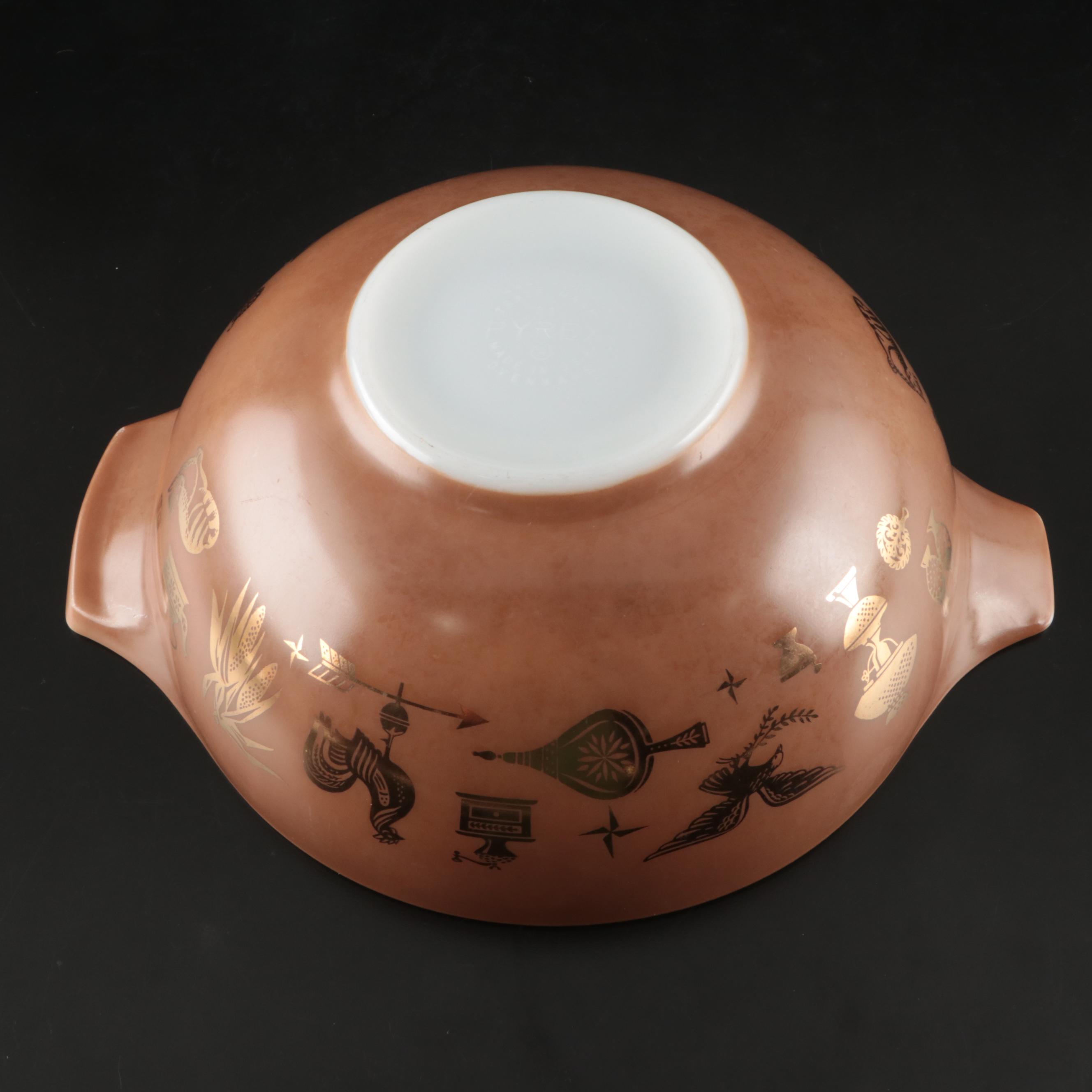 Pyrex "Early American" Glass Mixing Bowls, Mid to Late 20th Century