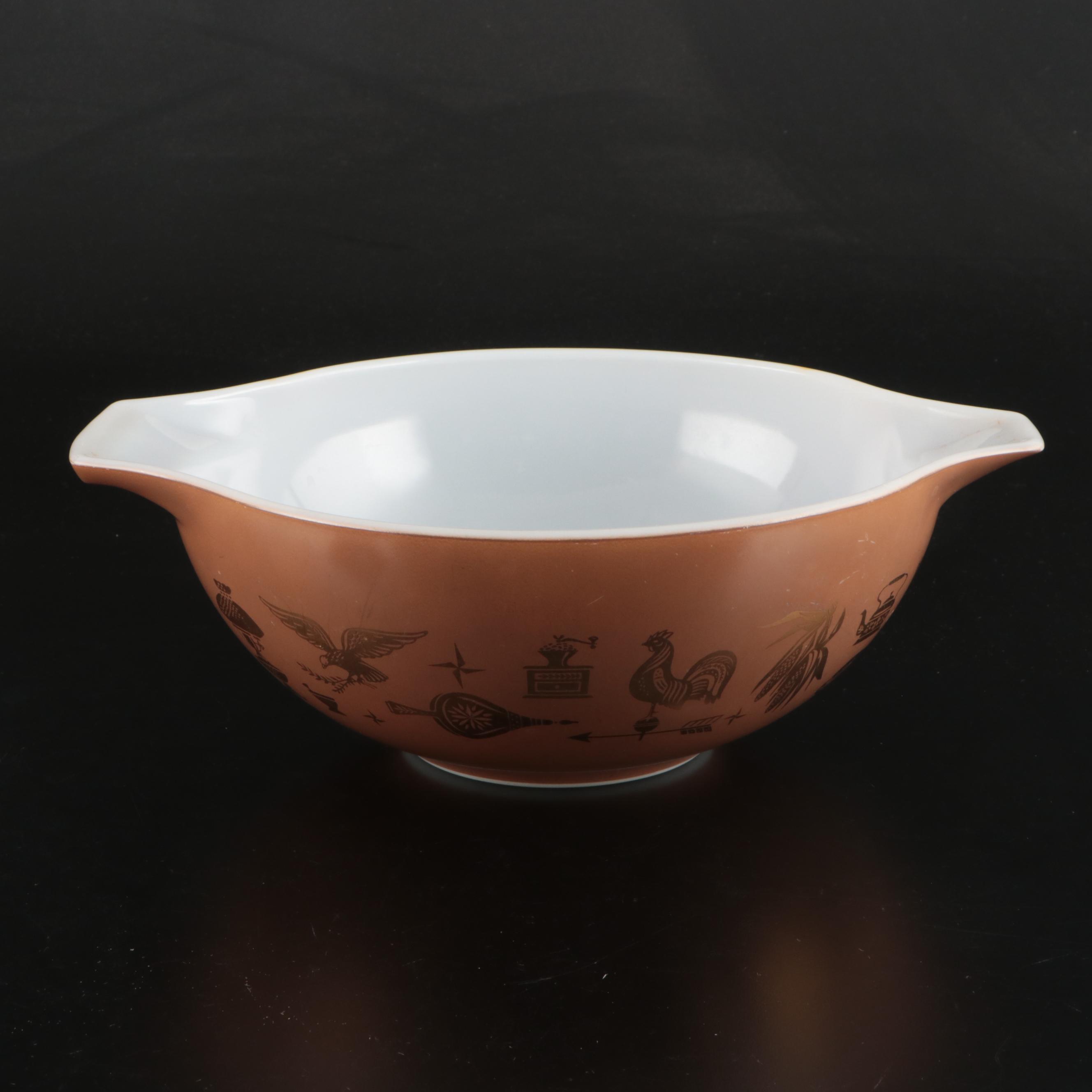 Pyrex "Early American" Glass Mixing Bowls, Mid to Late 20th Century