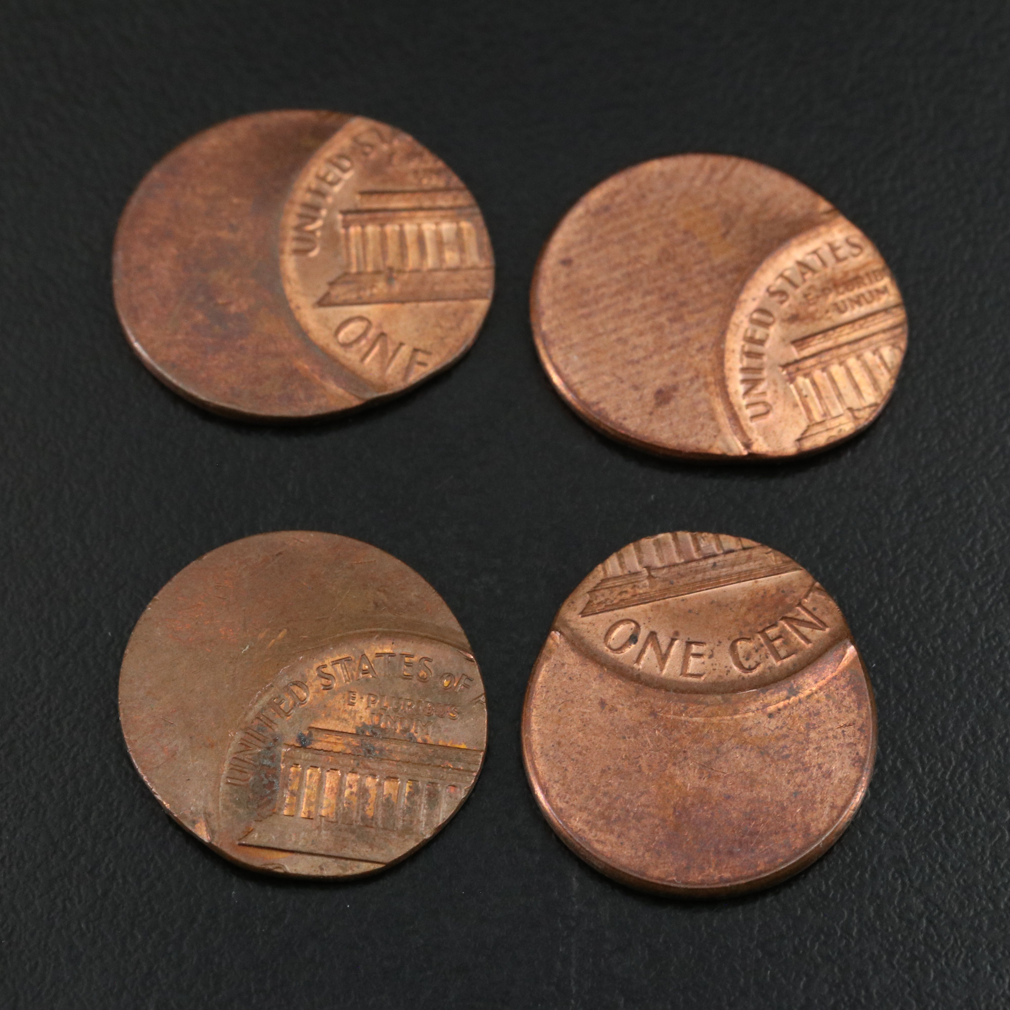 Collection of Eleven Modern Lincoln Cents All Struck off Center