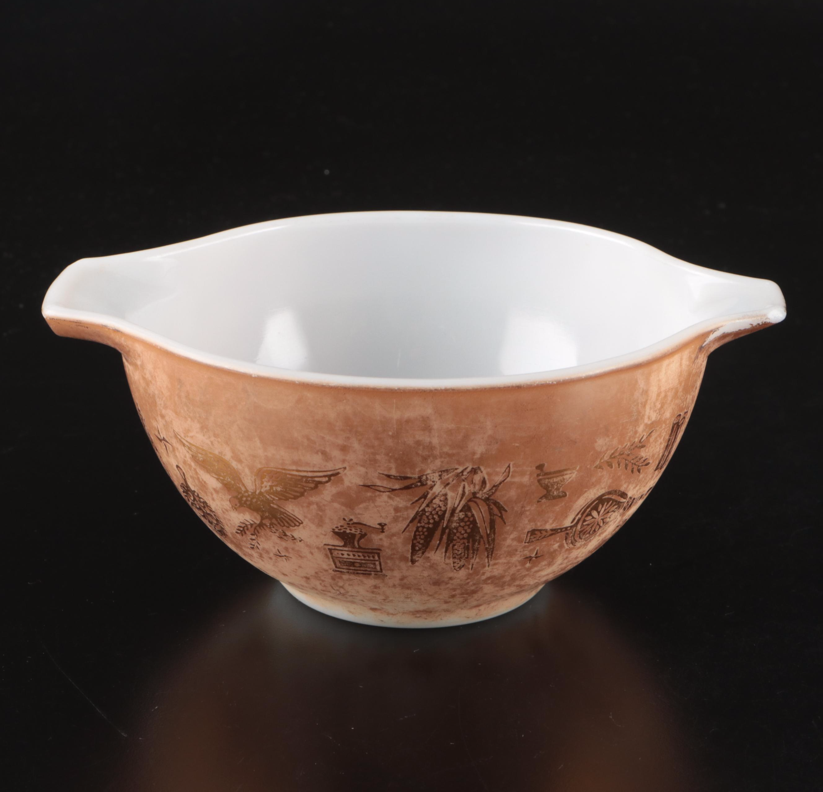 Pyrex "Early American" Glass Mixing Bowls, Mid to Late 20th Century