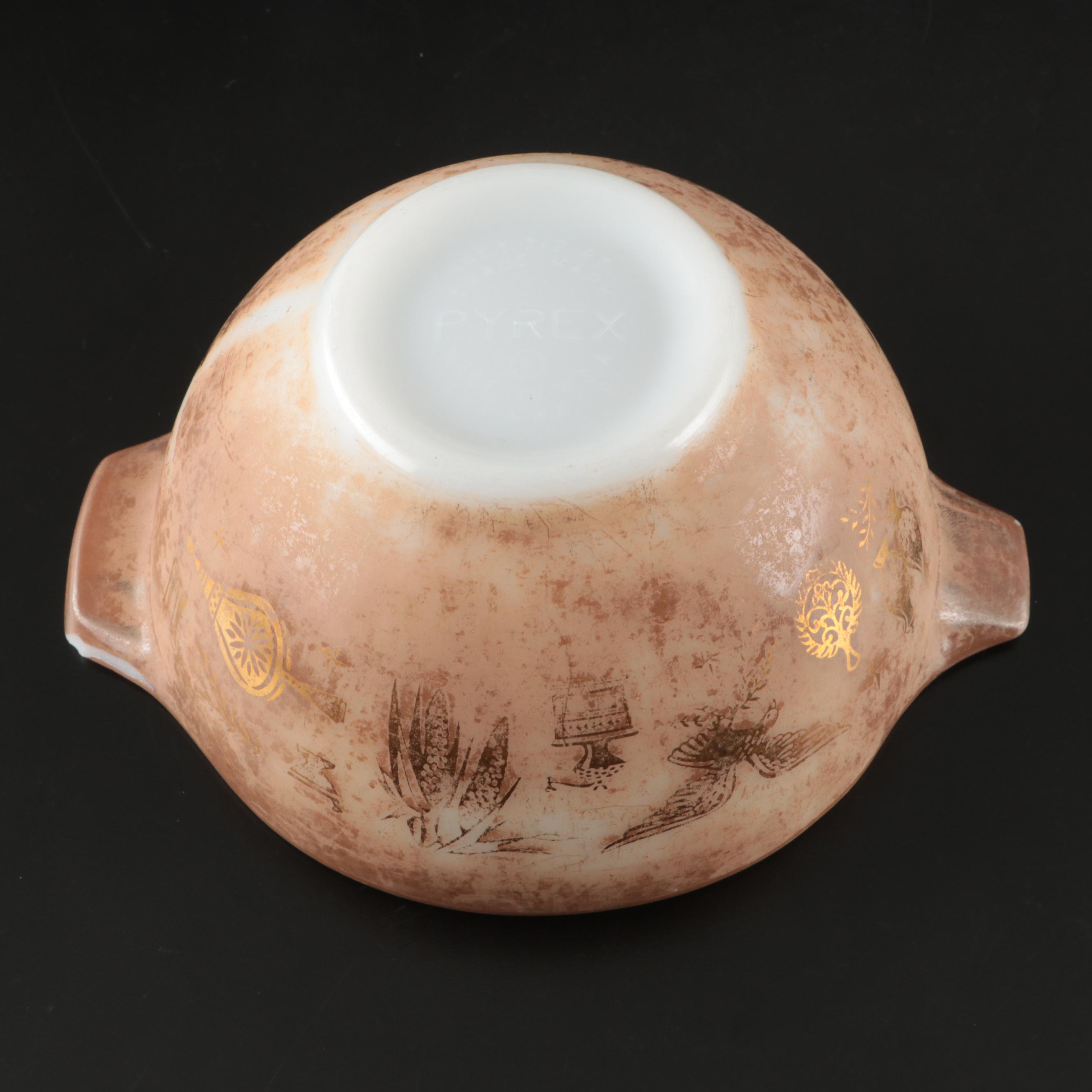 Pyrex "Early American" Glass Mixing Bowls, Mid to Late 20th Century