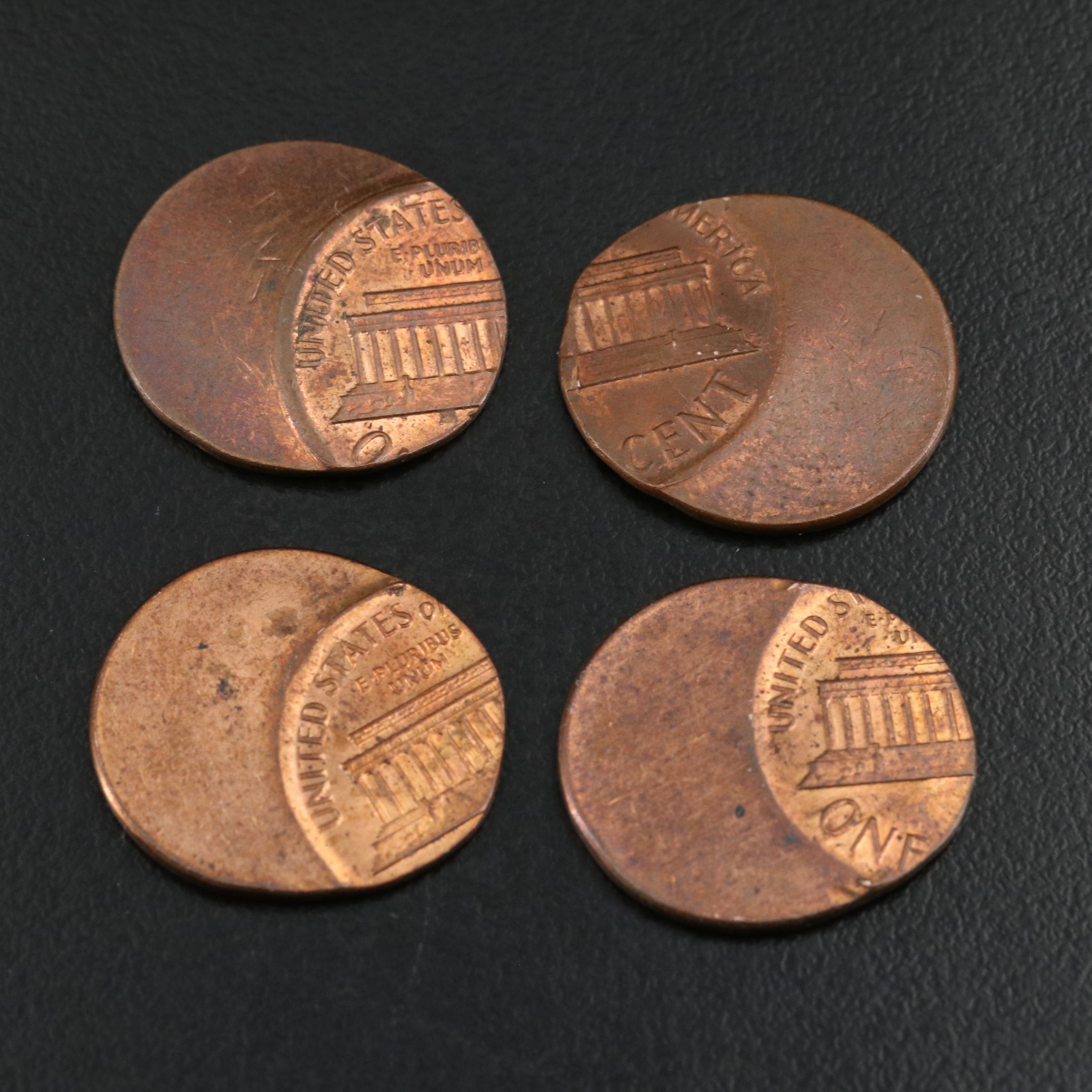Collection of Eleven Modern Lincoln Cents All Struck off Center
