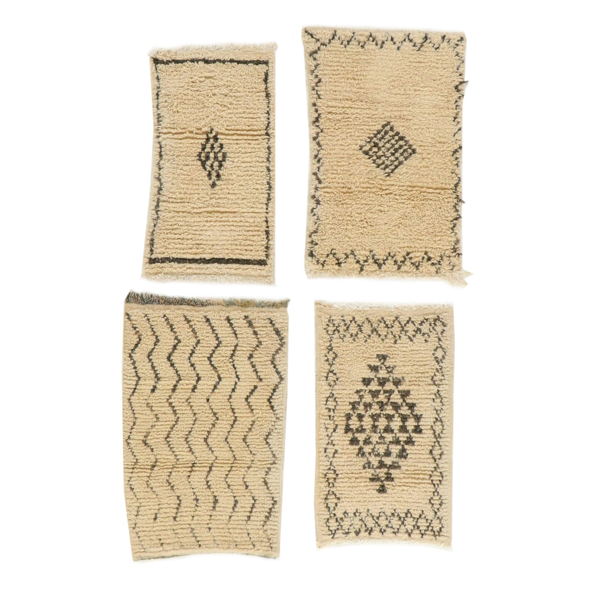 Group of Hand-Knotted Moroccan Berber Accent Rugs