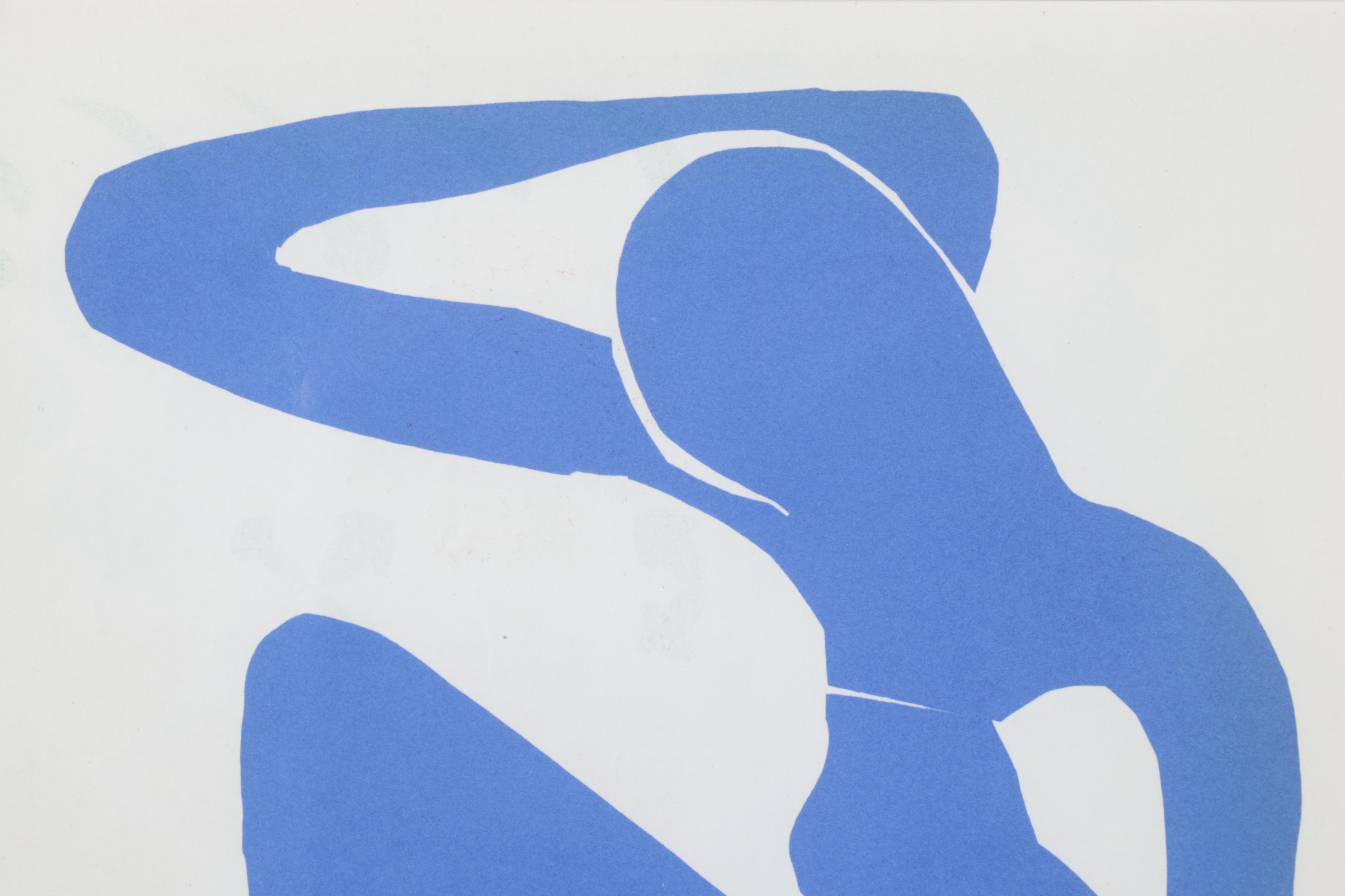 Color Lithograph After Henri Matisse Cut-Out "Blue Nude"