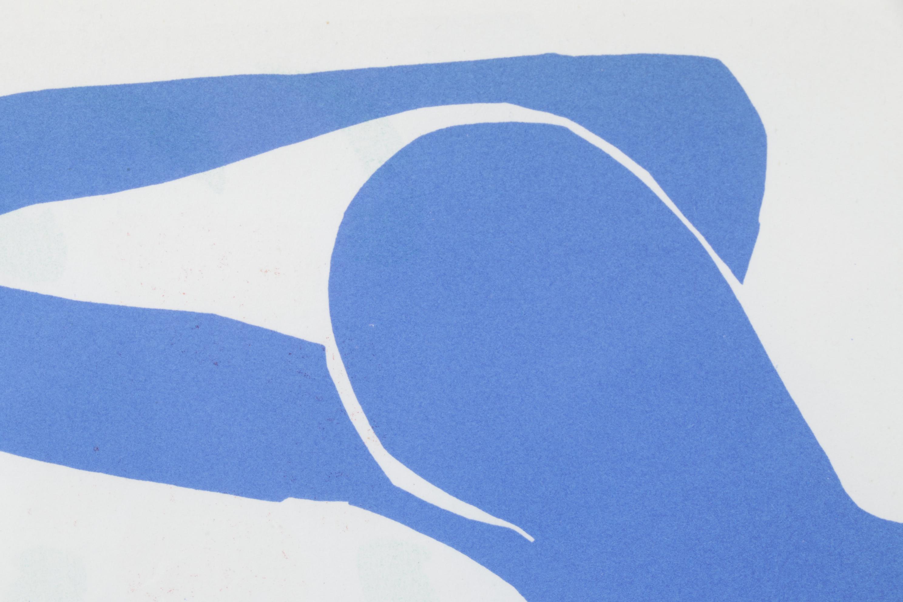 Color Lithograph After Henri Matisse Cut-Out "Blue Nude"