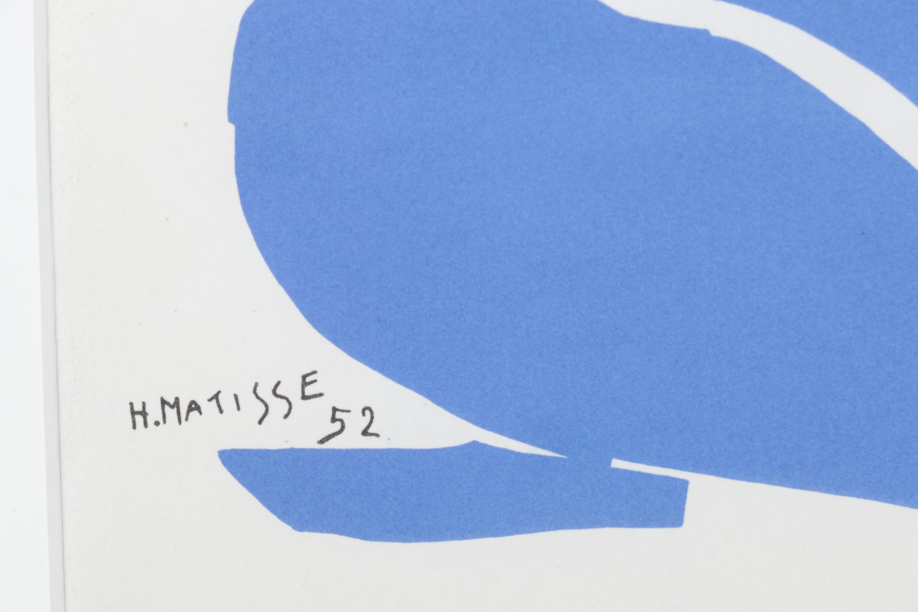 Color Lithograph After Henri Matisse Cut-Out "Blue Nude"