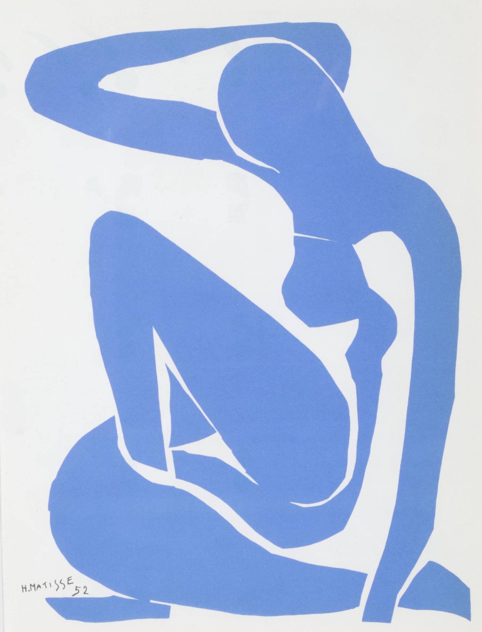 Color Lithograph After Henri Matisse Cut-Out "Blue Nude"