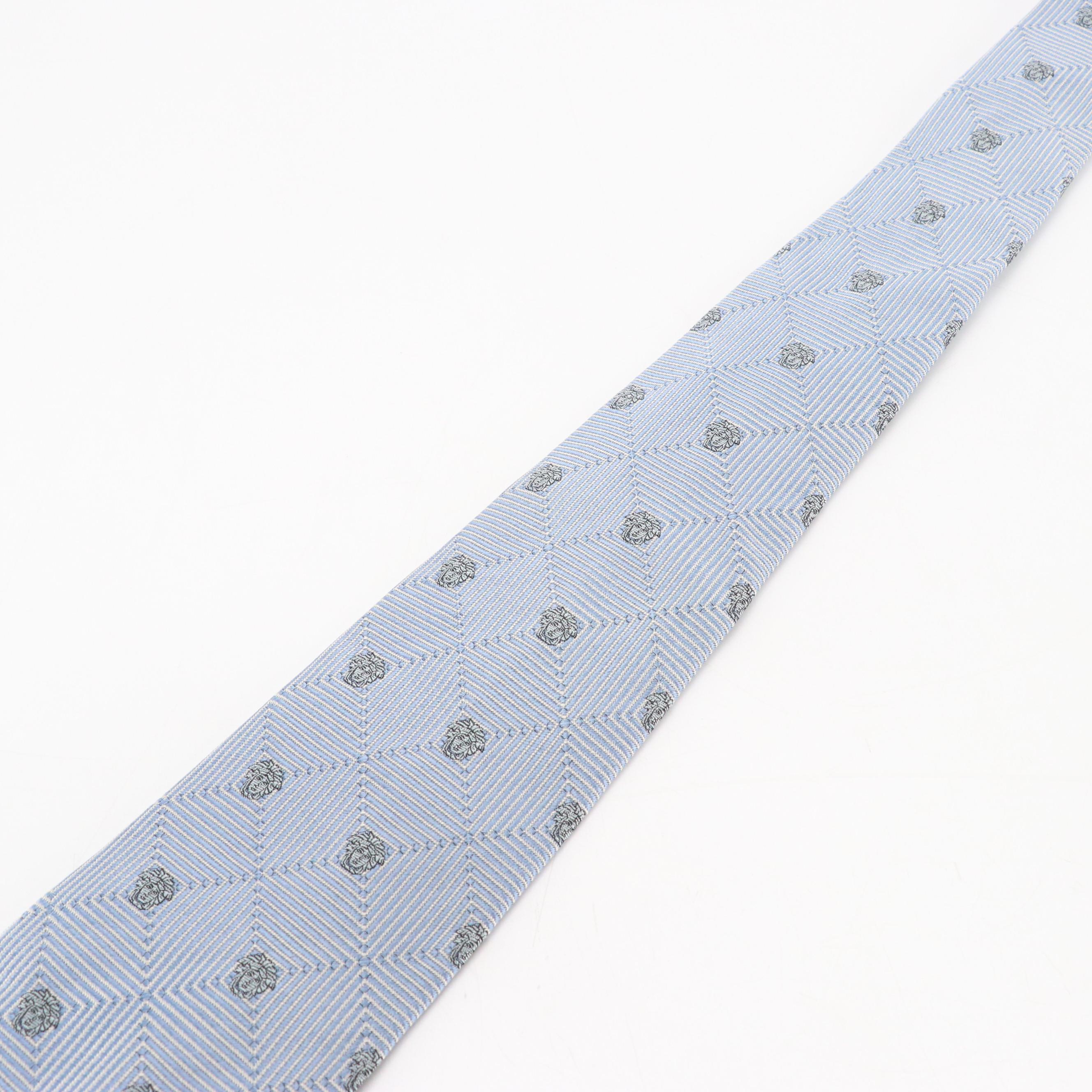 Gianni Versace Medusa Diamond Silk Jacquard Necktie