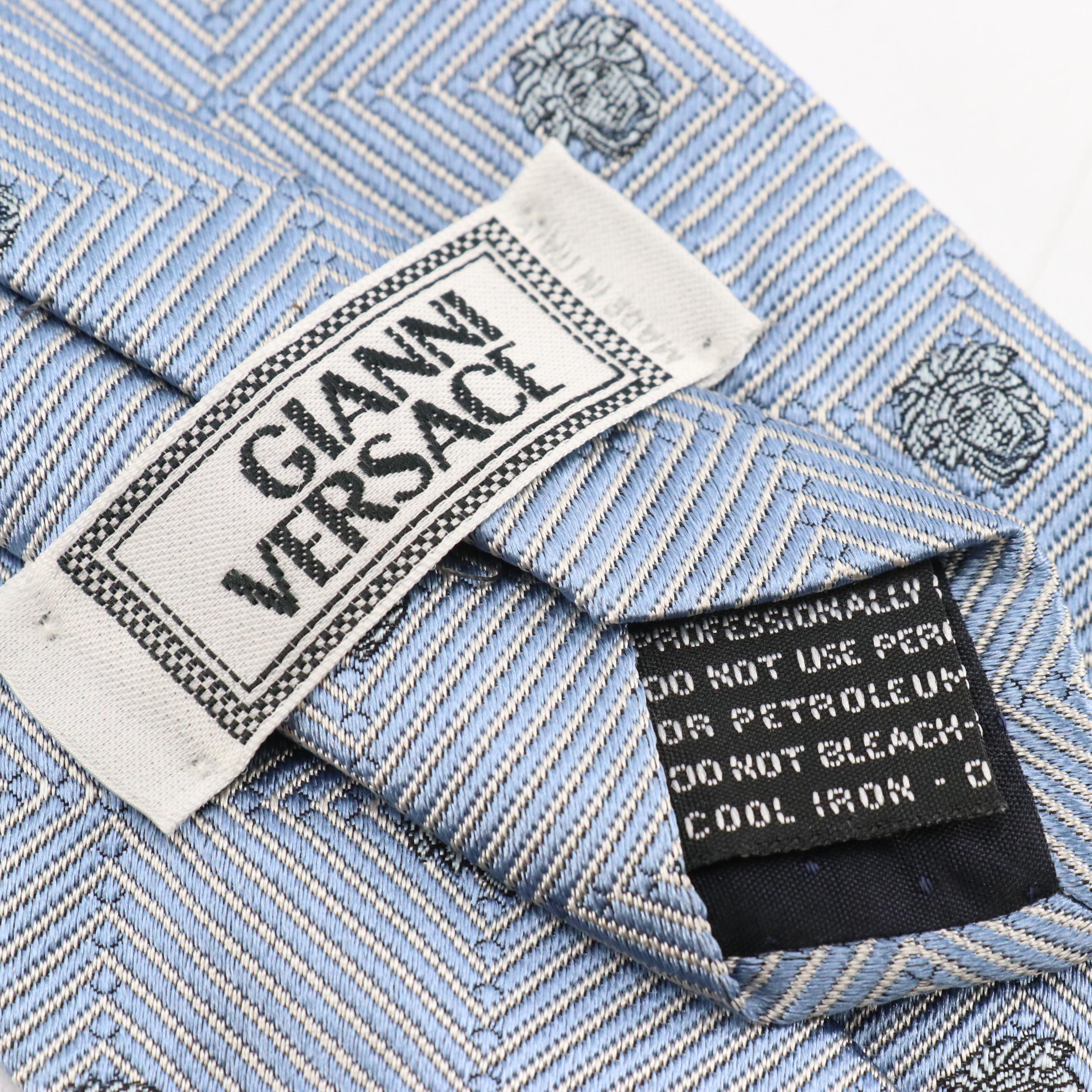 Gianni Versace Medusa Diamond Silk Jacquard Necktie